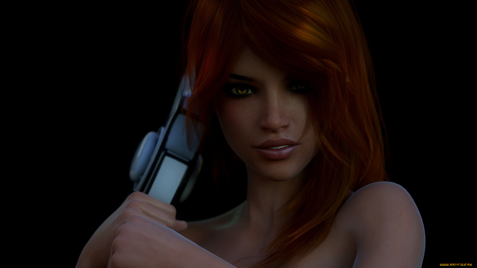 3д, графика, портрет, , portraits, девушка, взгляд, фон