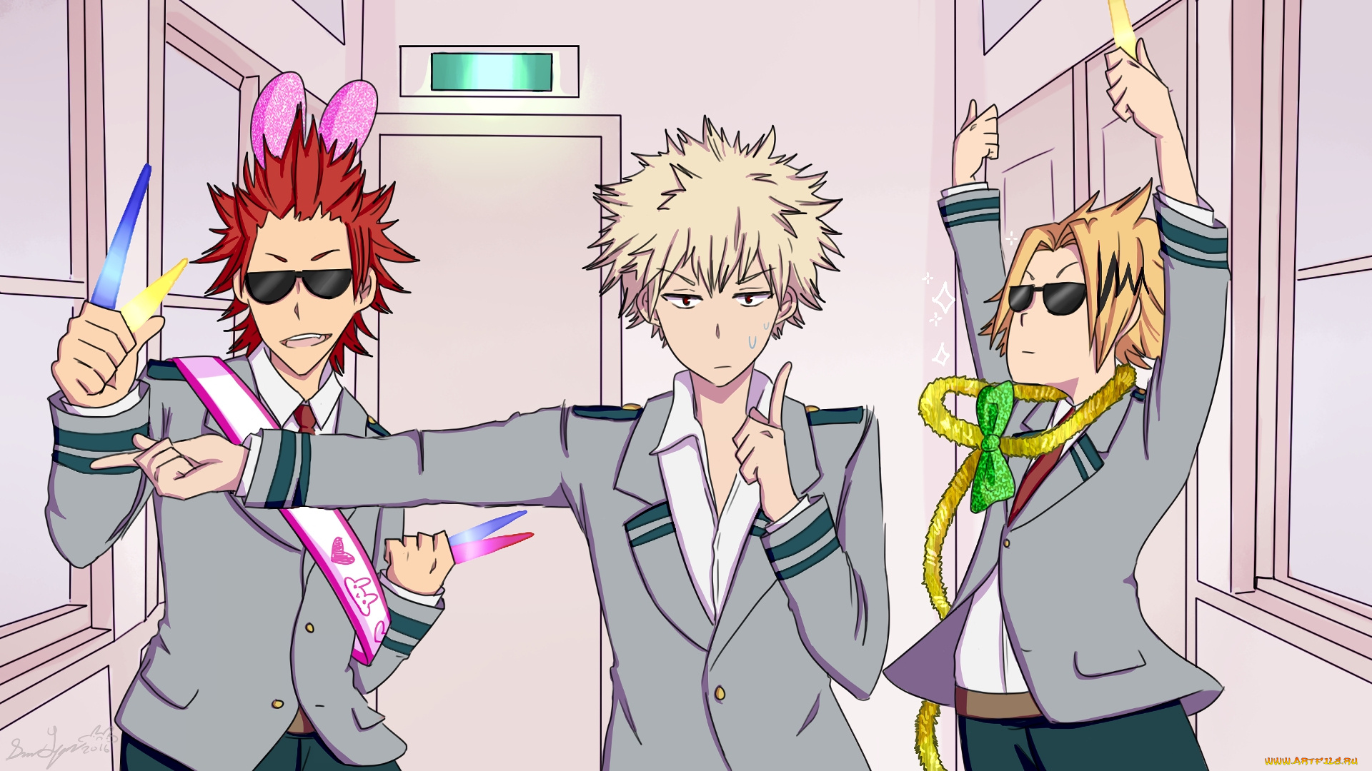 аниме, boku, no, hero, academia, парни, взгляд, фон