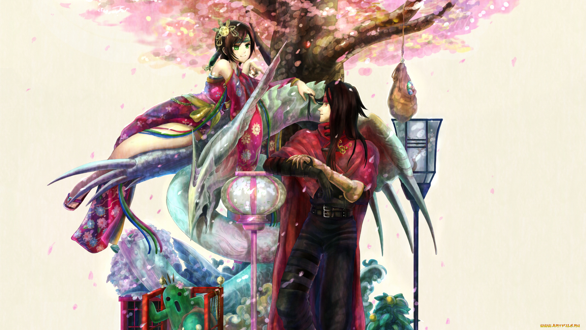 аниме, final, fantasy, двое