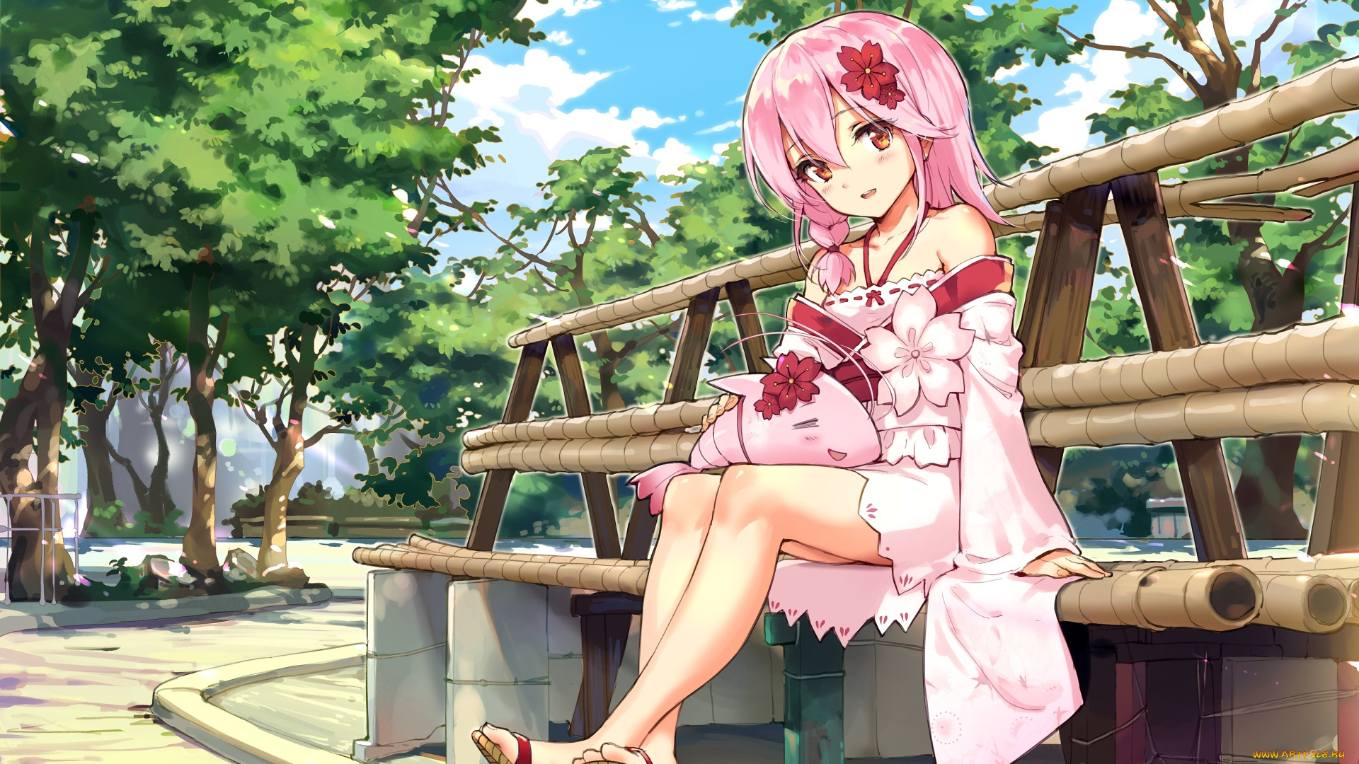 аниме, город, , улицы, , здания, фон, взгляд, девушка