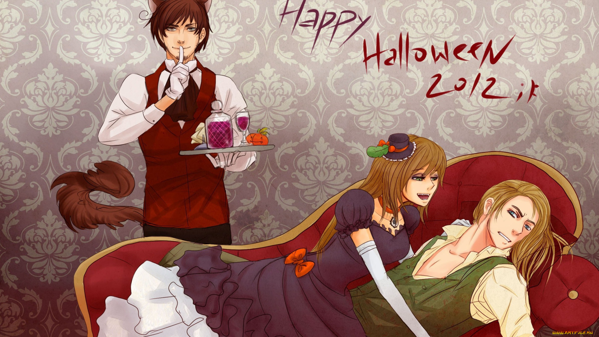 аниме, hetalia, , axis, powers, девушка, парни