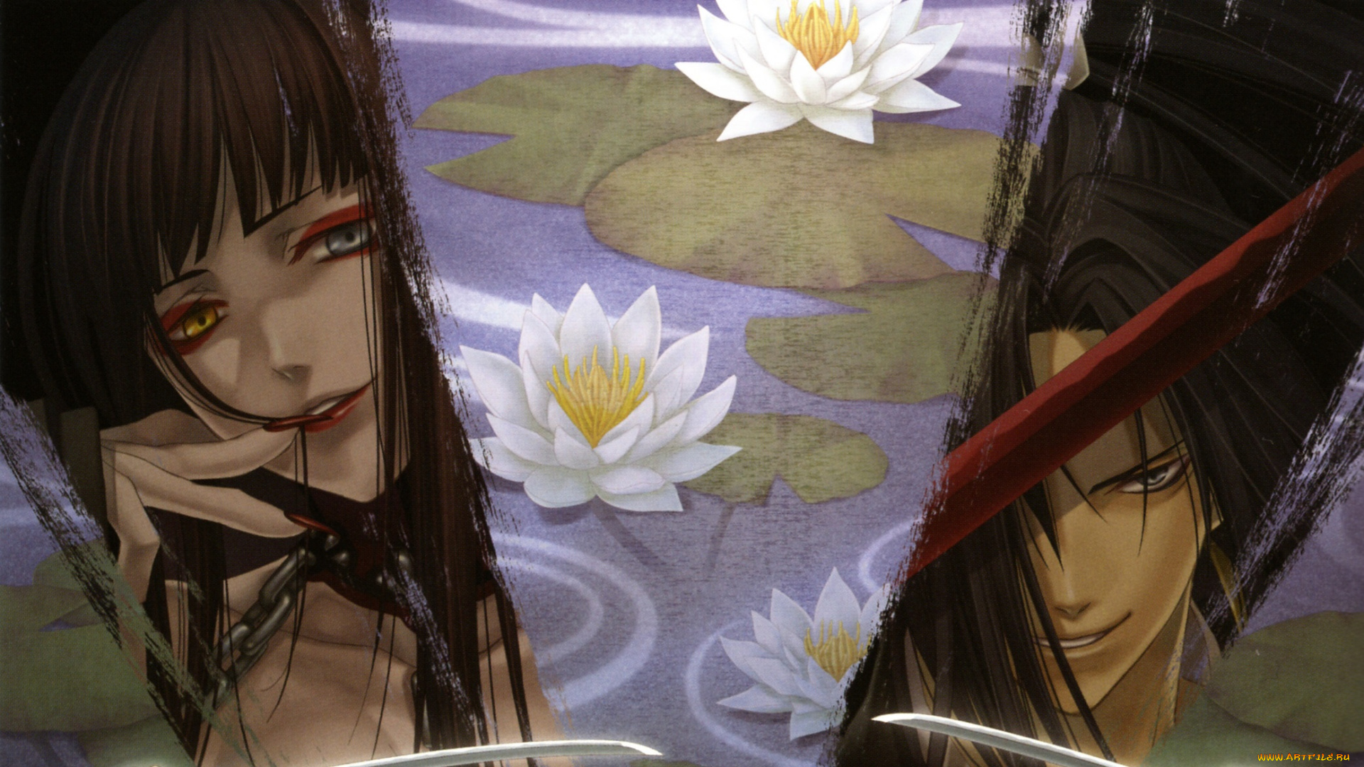 аниме, hiiro, no, kakera, девушка, парень