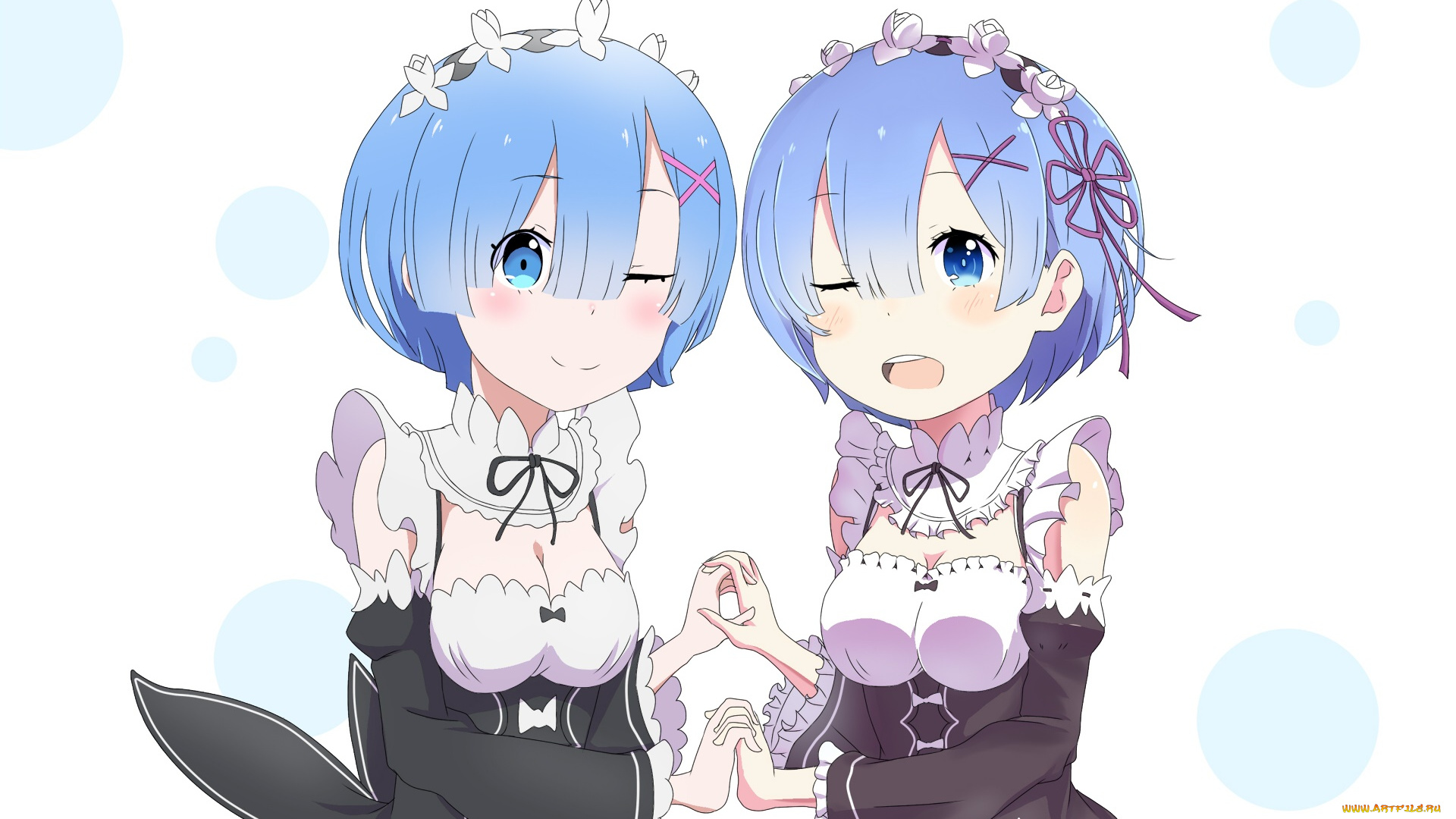 аниме, re, , zero, kara, hajimeru, isekai, seikatsu, девушки, фон, взгляд