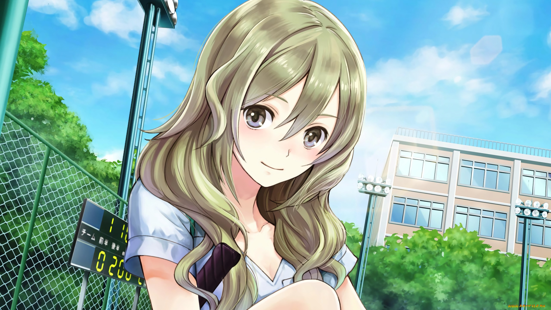 аниме, unknown, , другое, девушка, фон, взгляд