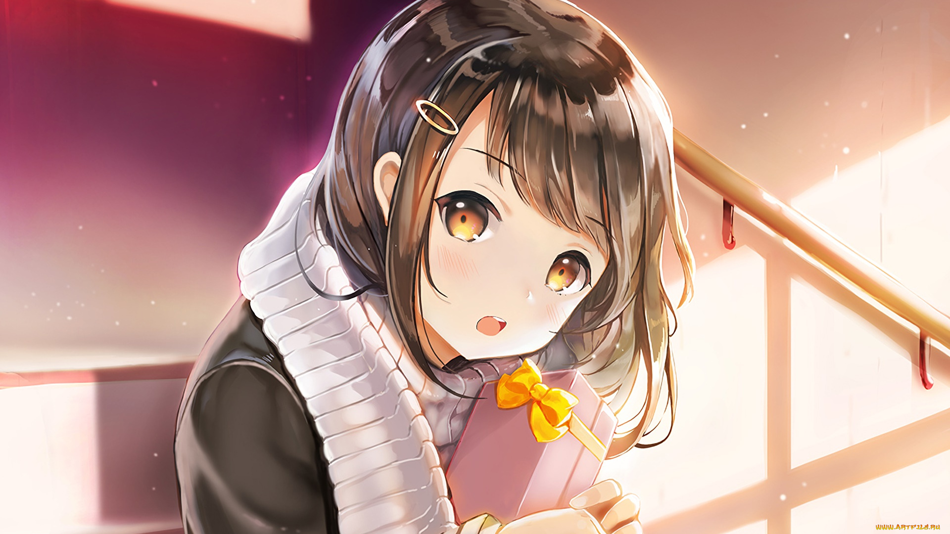 аниме, unknown, , другое, девушка, взгляд, фон