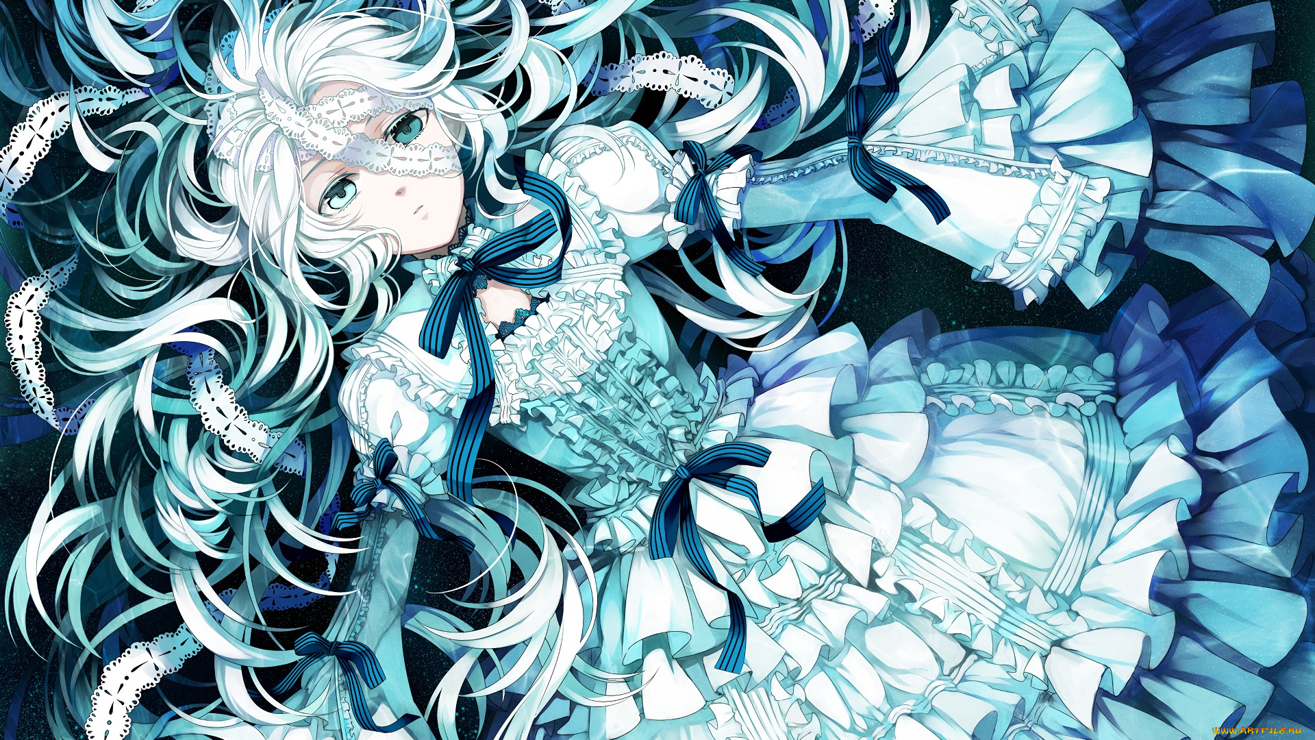 аниме, unknown, , другое, фон, девушка, взгляд