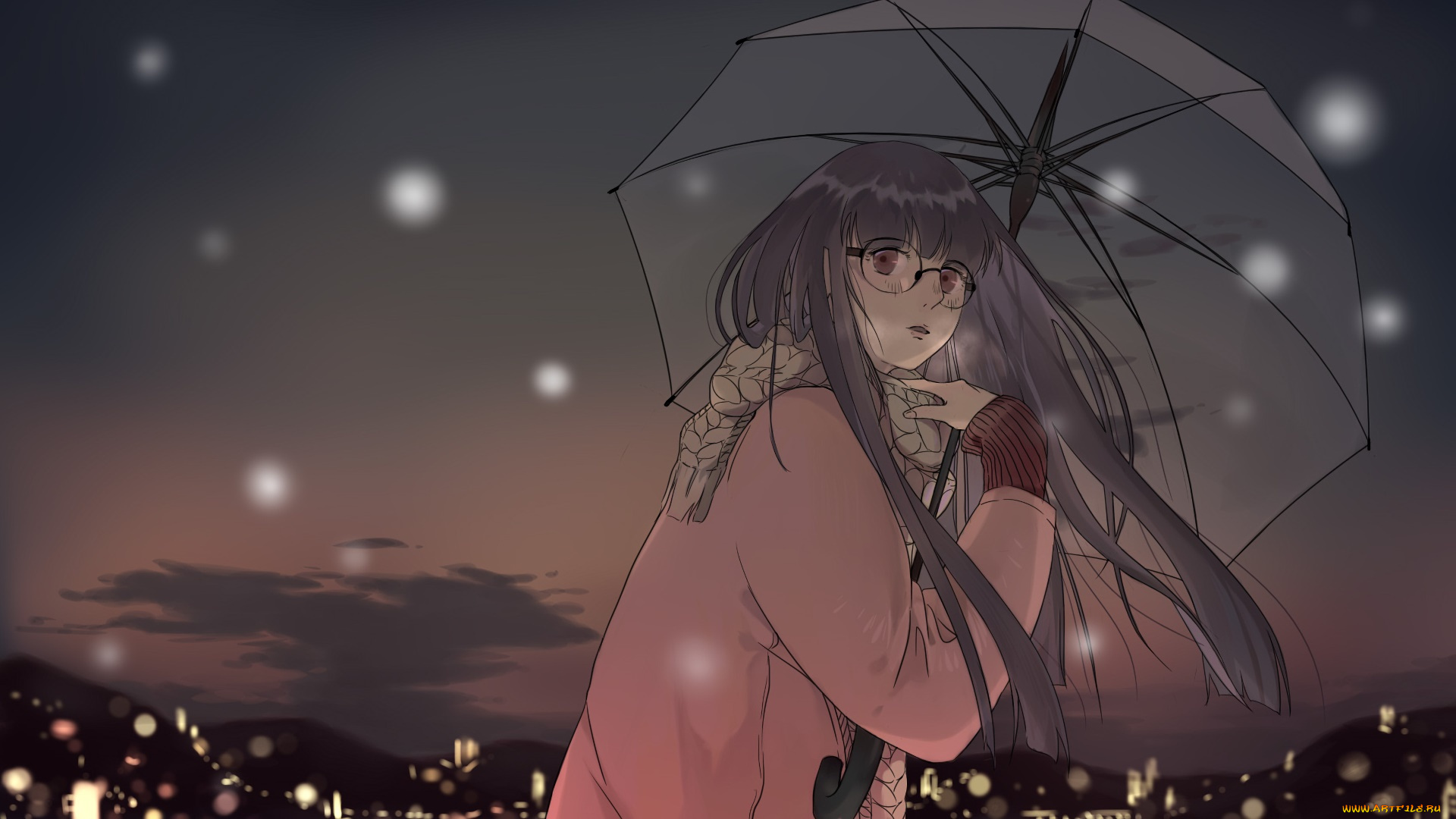 аниме, unknown, , другое, фон, взгляд, девушка