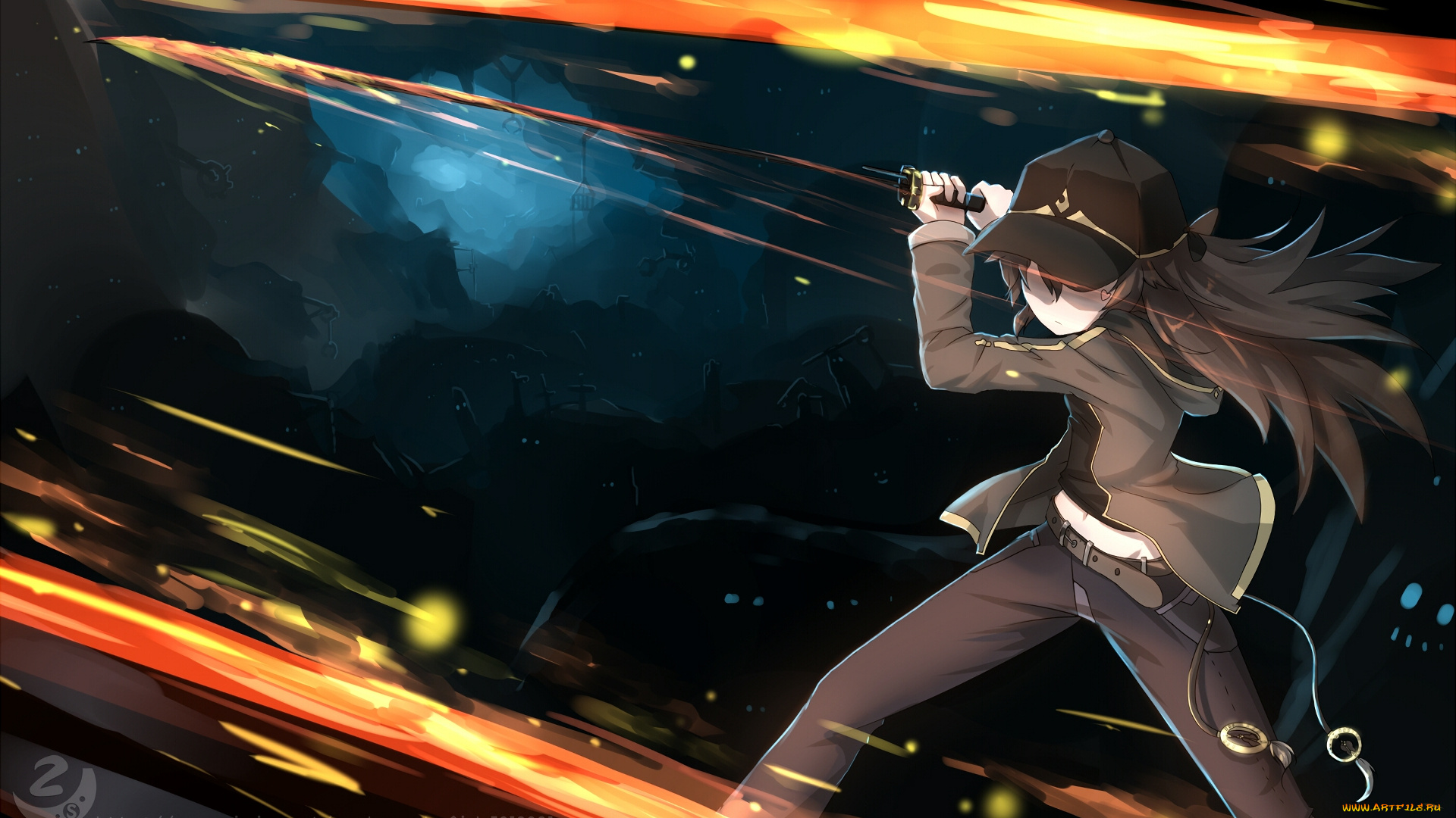 аниме, unknown, , другое, фон, взгляд, девушка