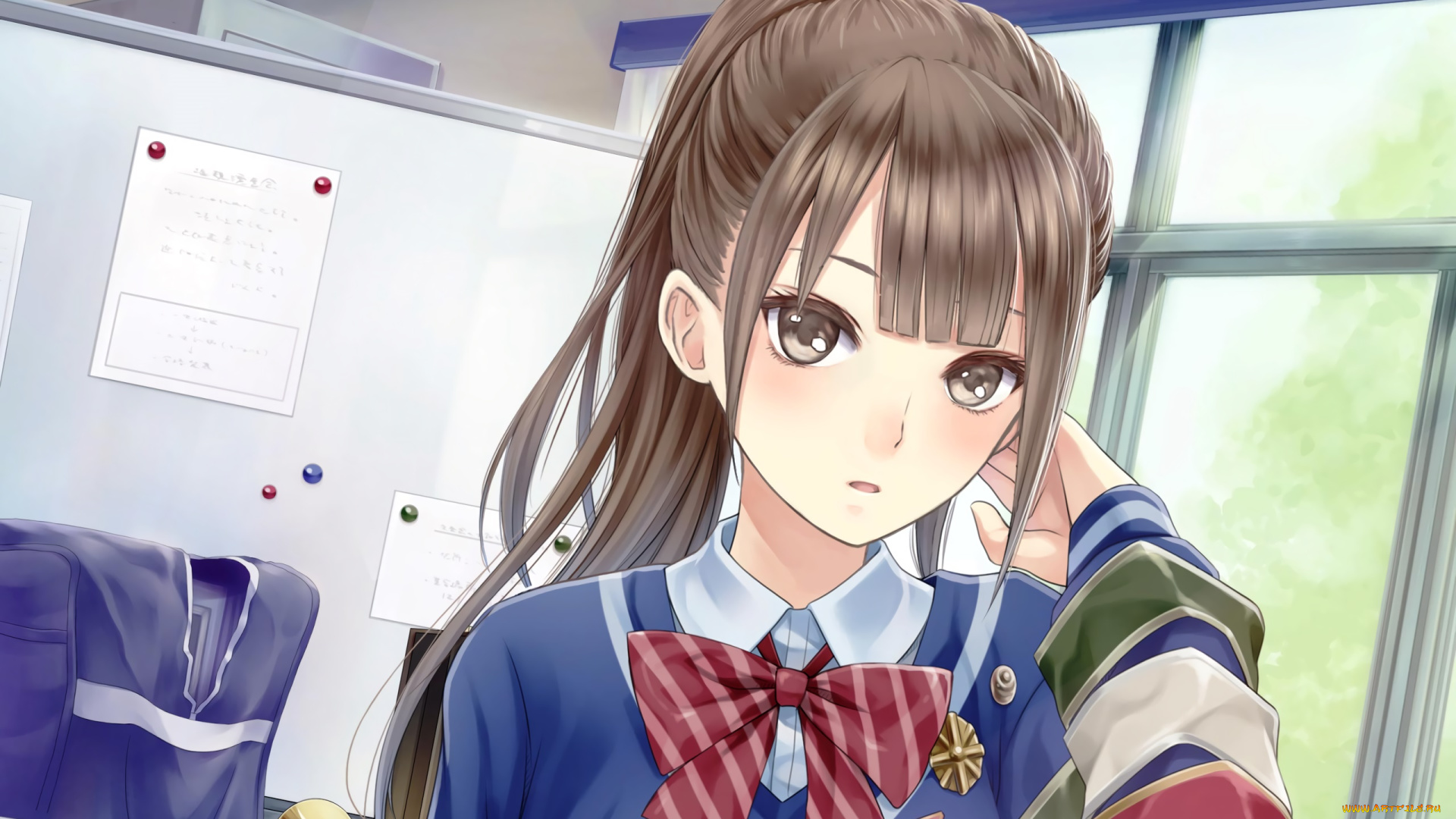 аниме, unknown, , другое, фон, взгляд, девушка