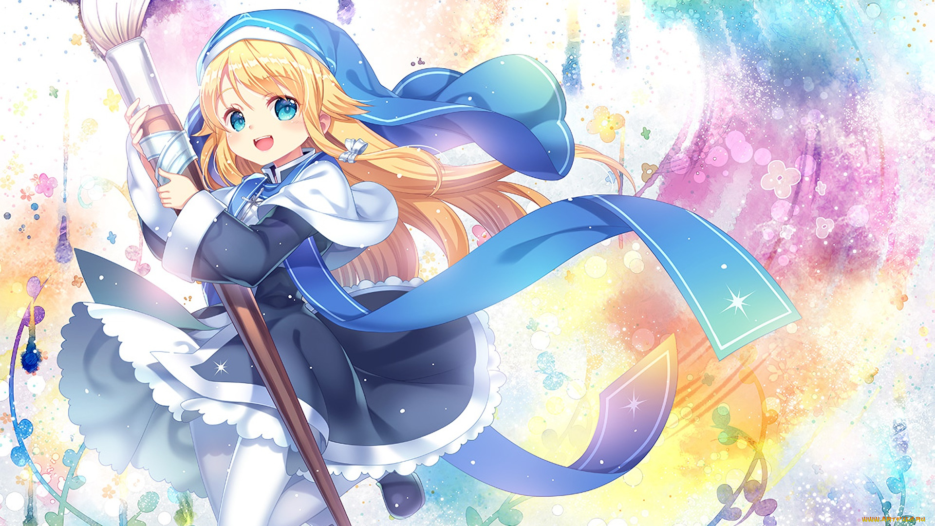 аниме, unknown, , другое, взгляд, девушка, фон