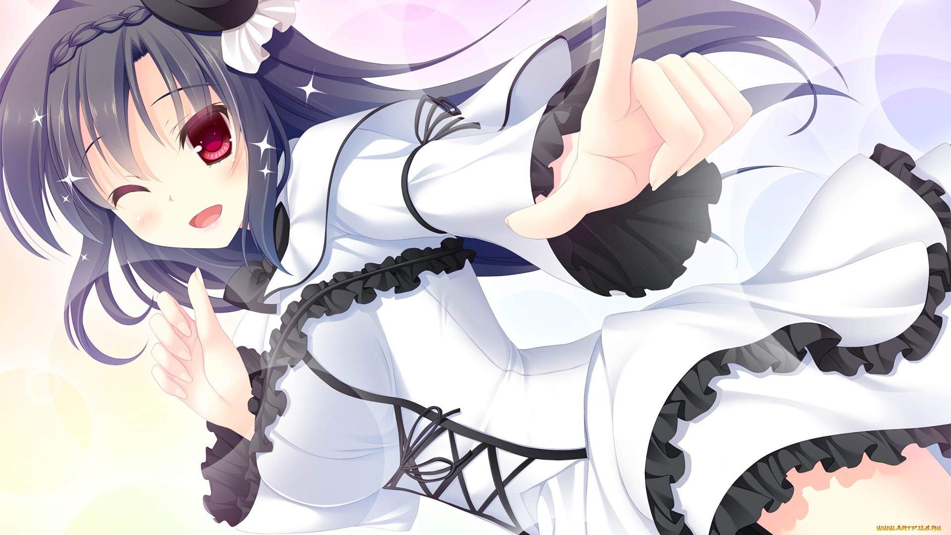 аниме, unknown, , другое, взгляд, фон, девушка