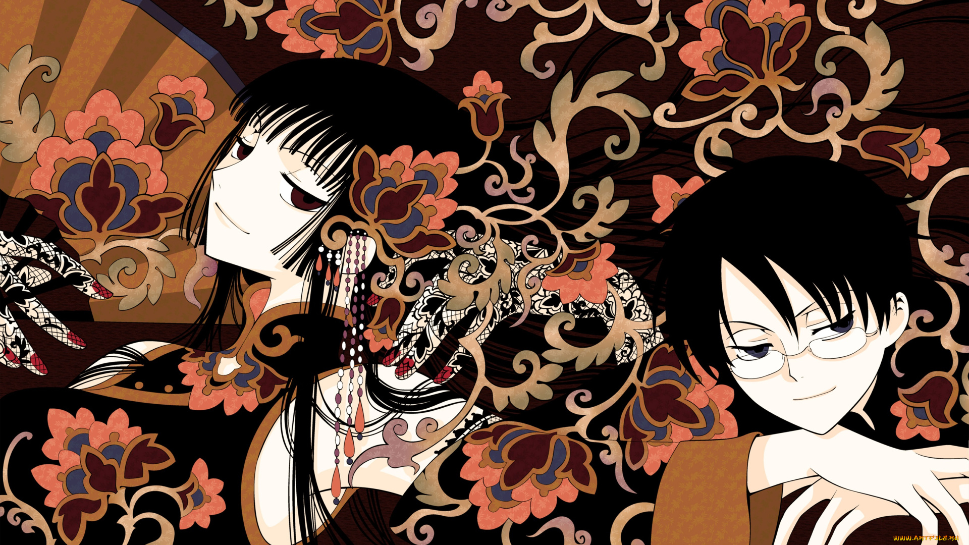 аниме, xxxholic, девушка, парень