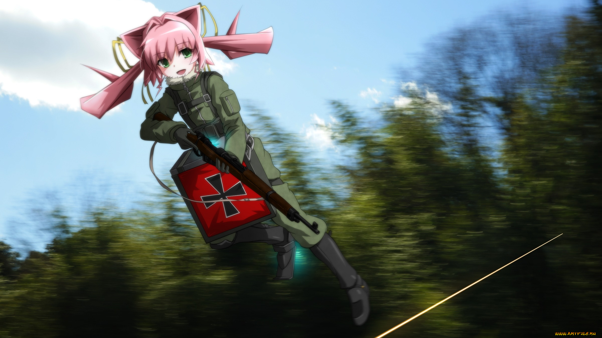 аниме, youjo, senki, девушка, взгляд, фон