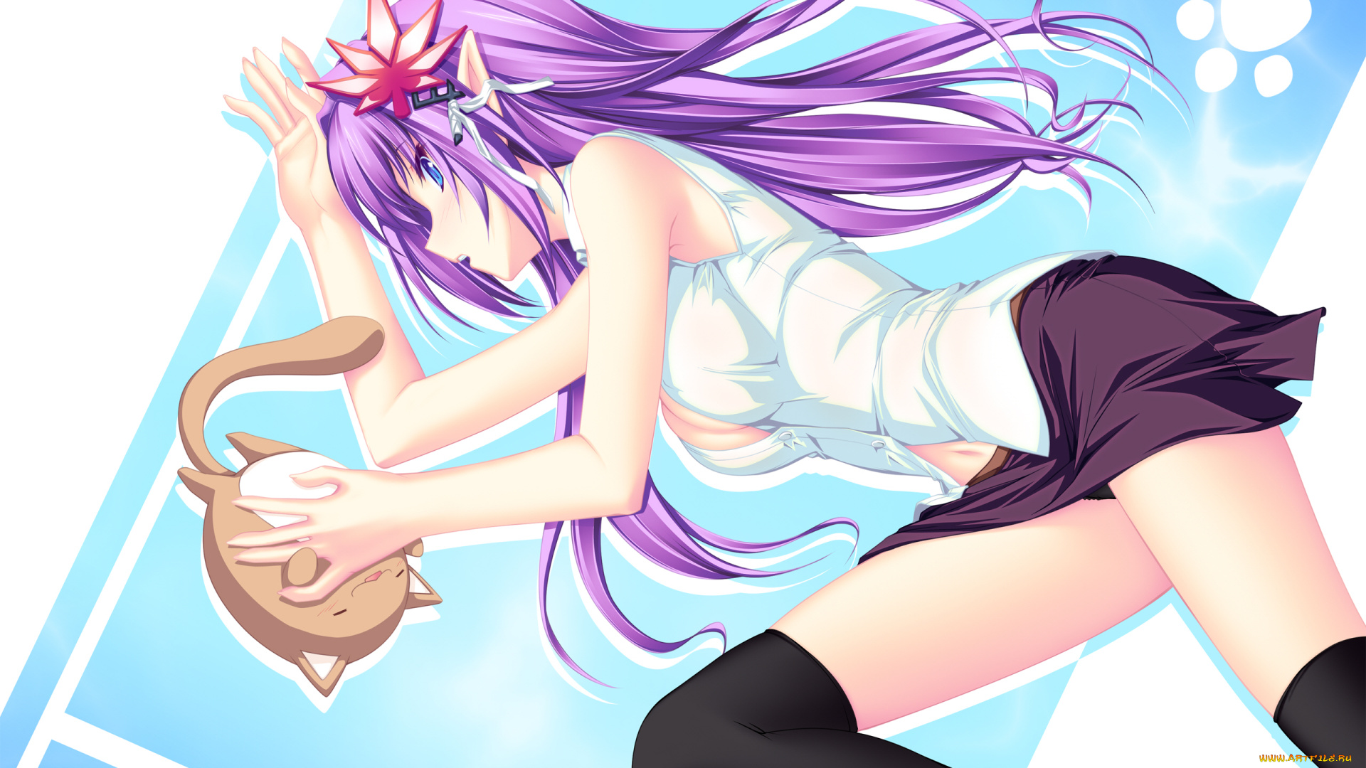 аниме, животные, , существа, девушка