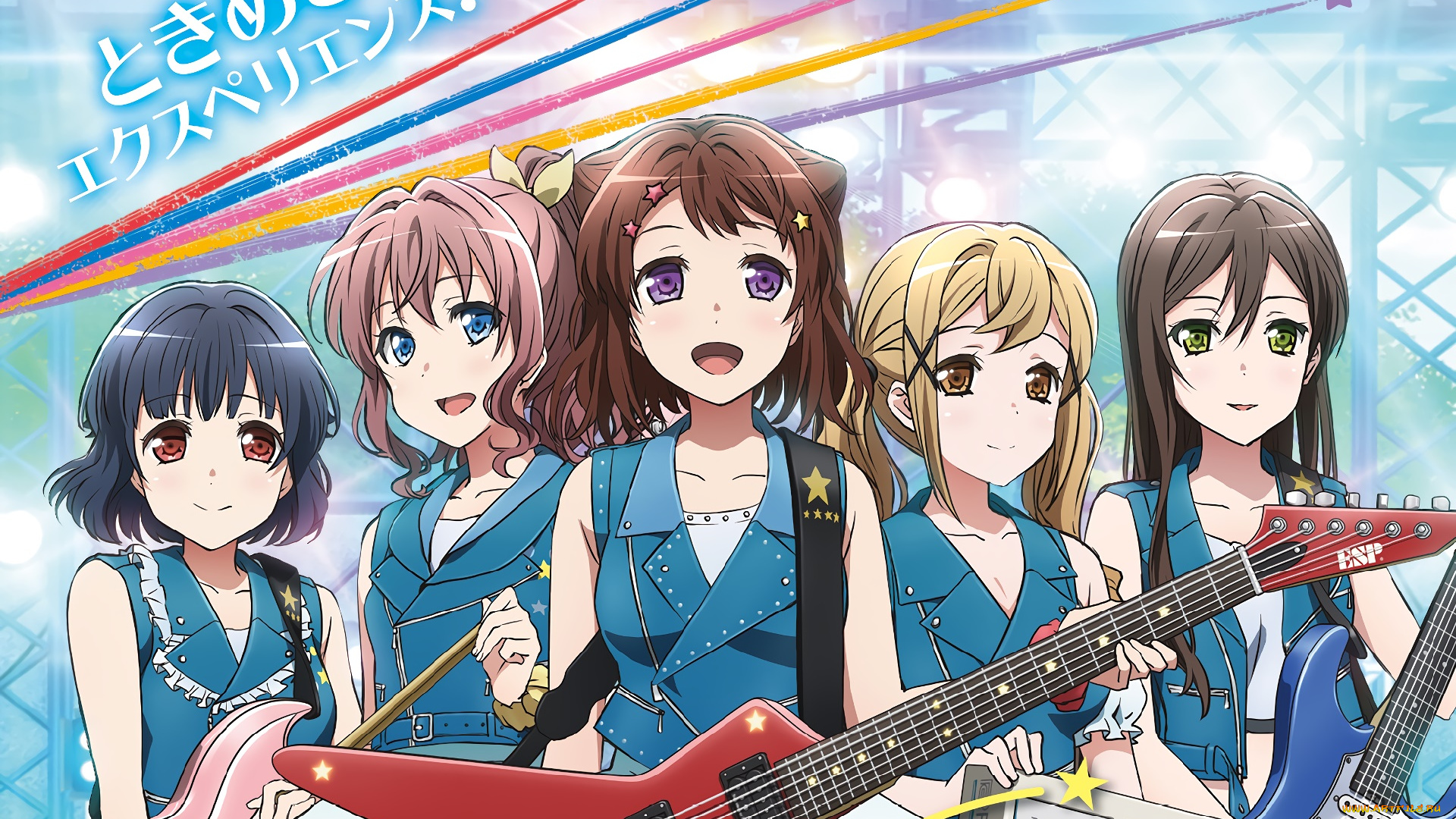 bang, dream, аниме, фон, взгляд, девушки