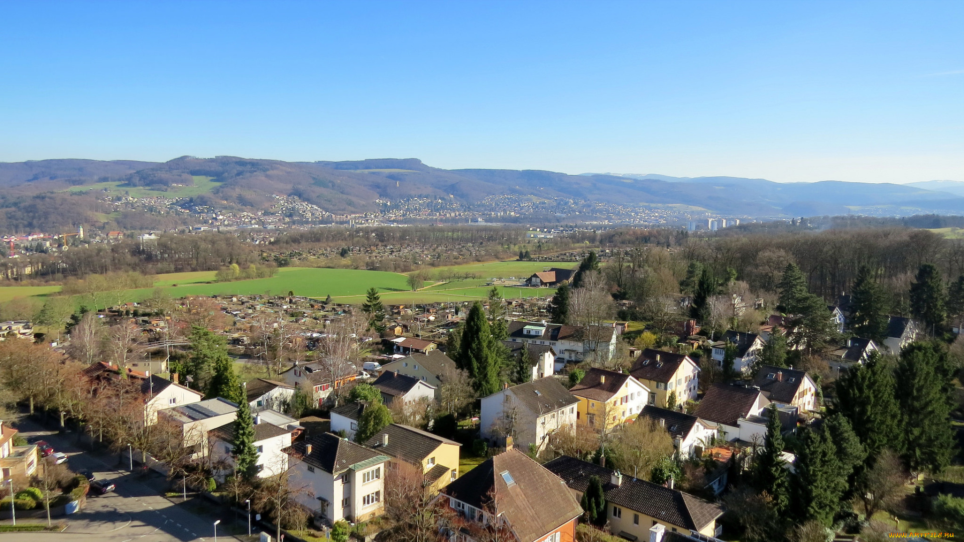 города, -, панорамы, пейзаж, дома