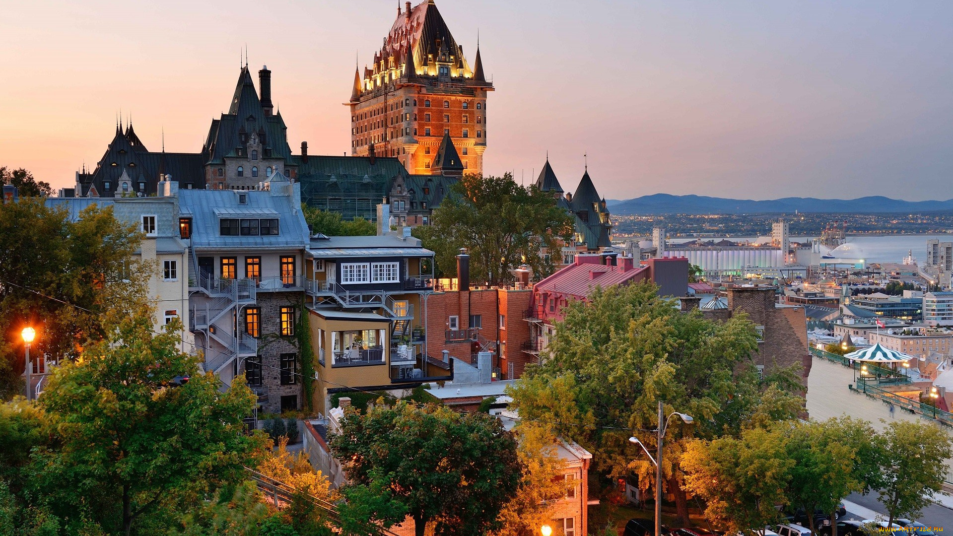 города, квебек, , канада, провинциальный, город, квебек