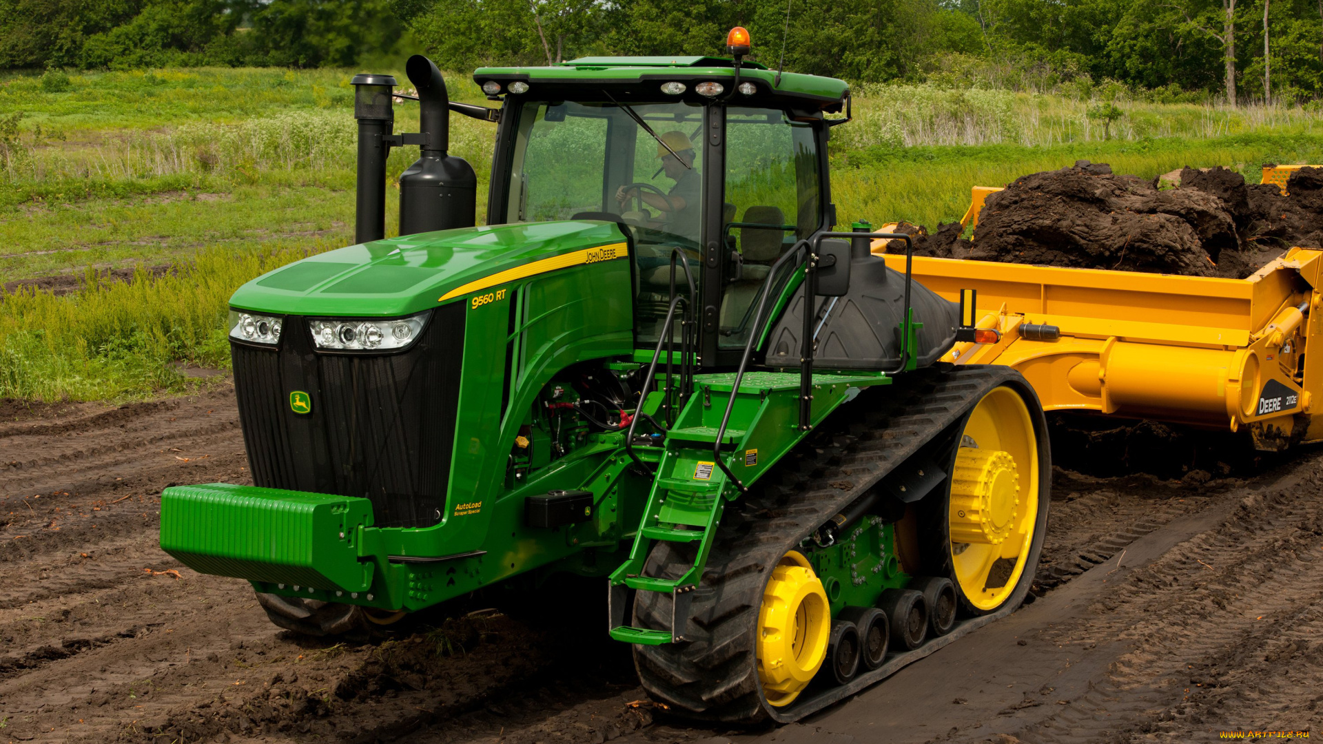 техника, тракторы, на, гусенецах, john, deere