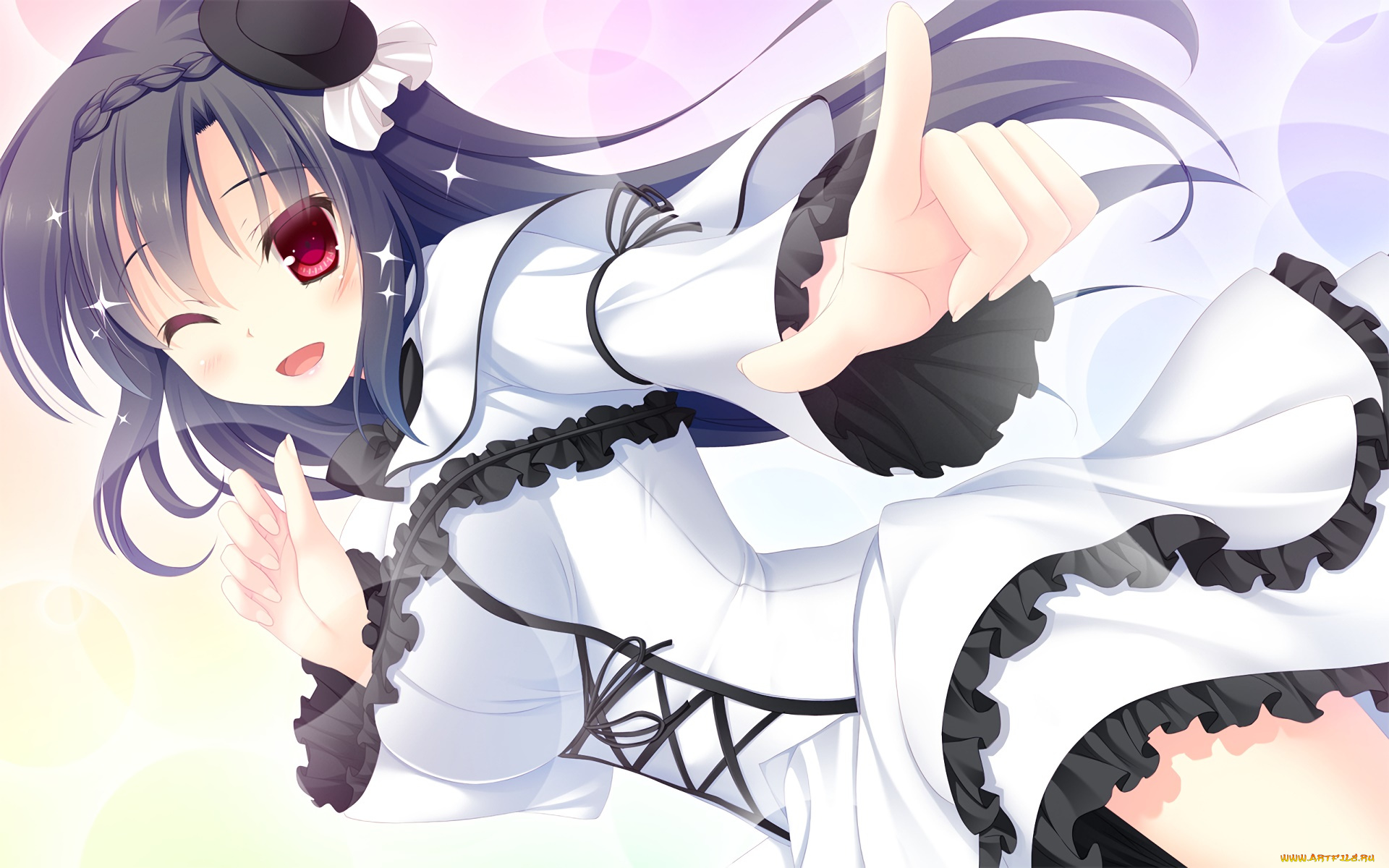 аниме, unknown, , другое, взгляд, фон, девушка