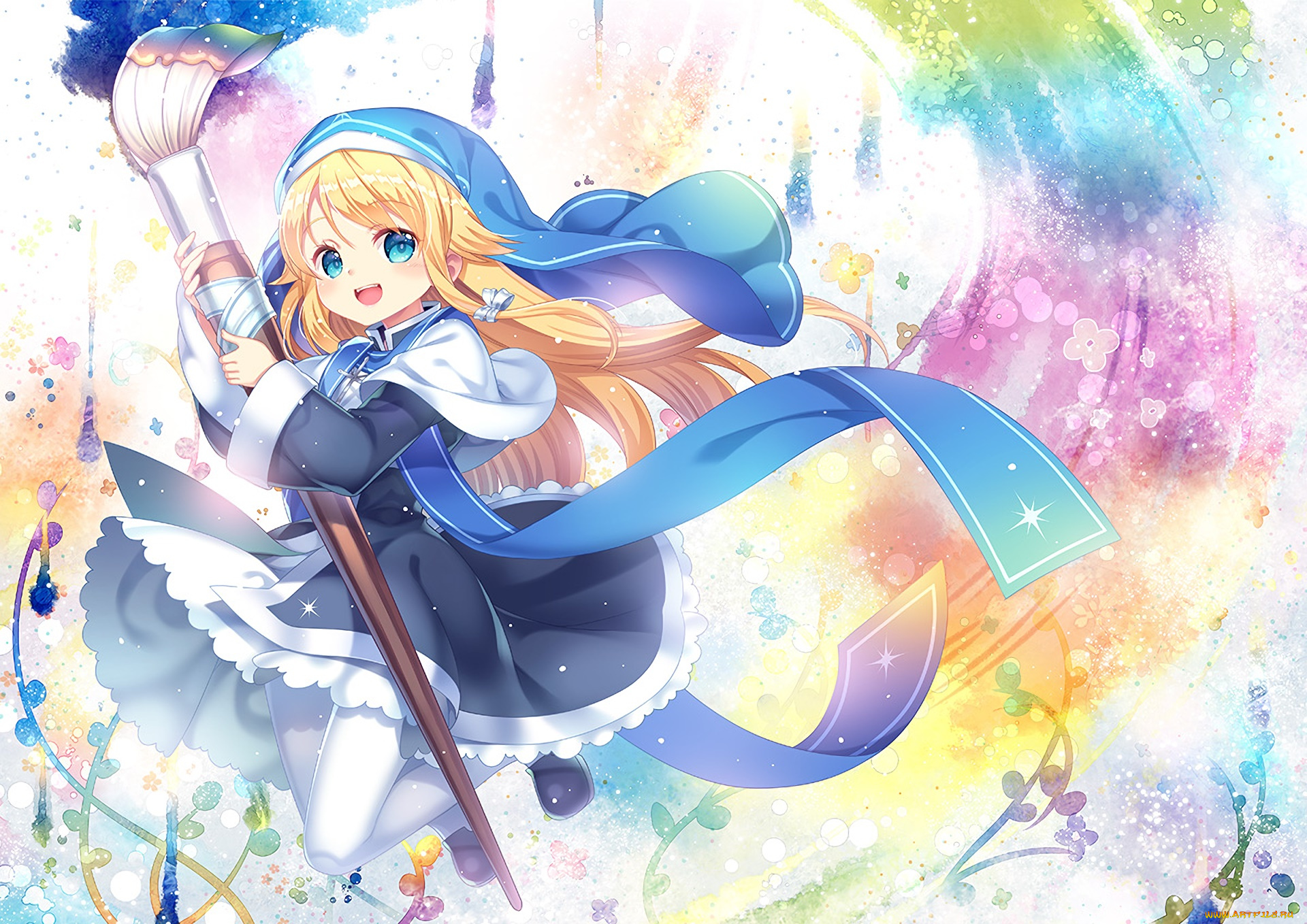 аниме, unknown, , другое, взгляд, девушка, фон