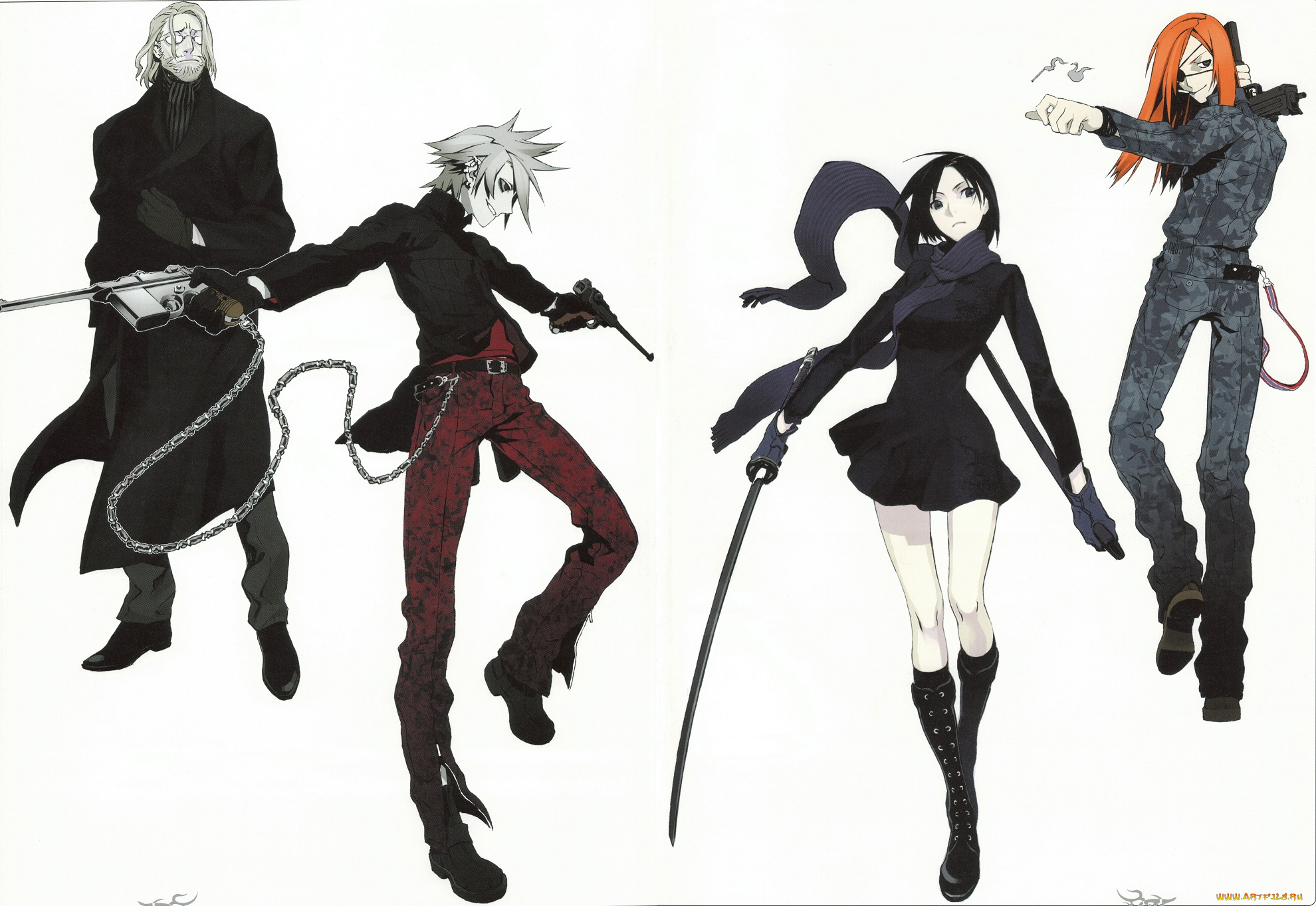 аниме, dogs, , bullets, &, carnage, персонажи