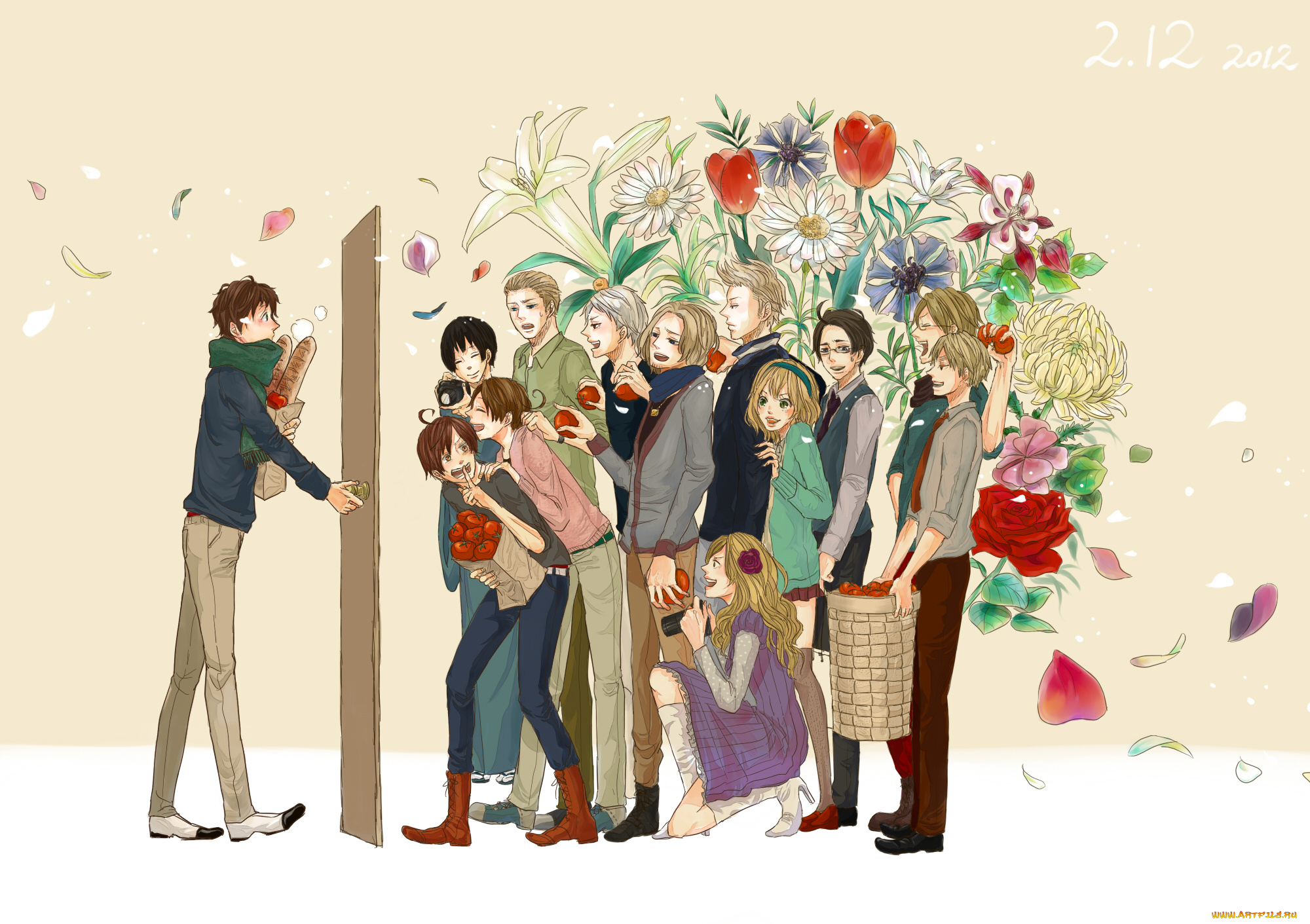 аниме, hetalia, , axis, powers, парни