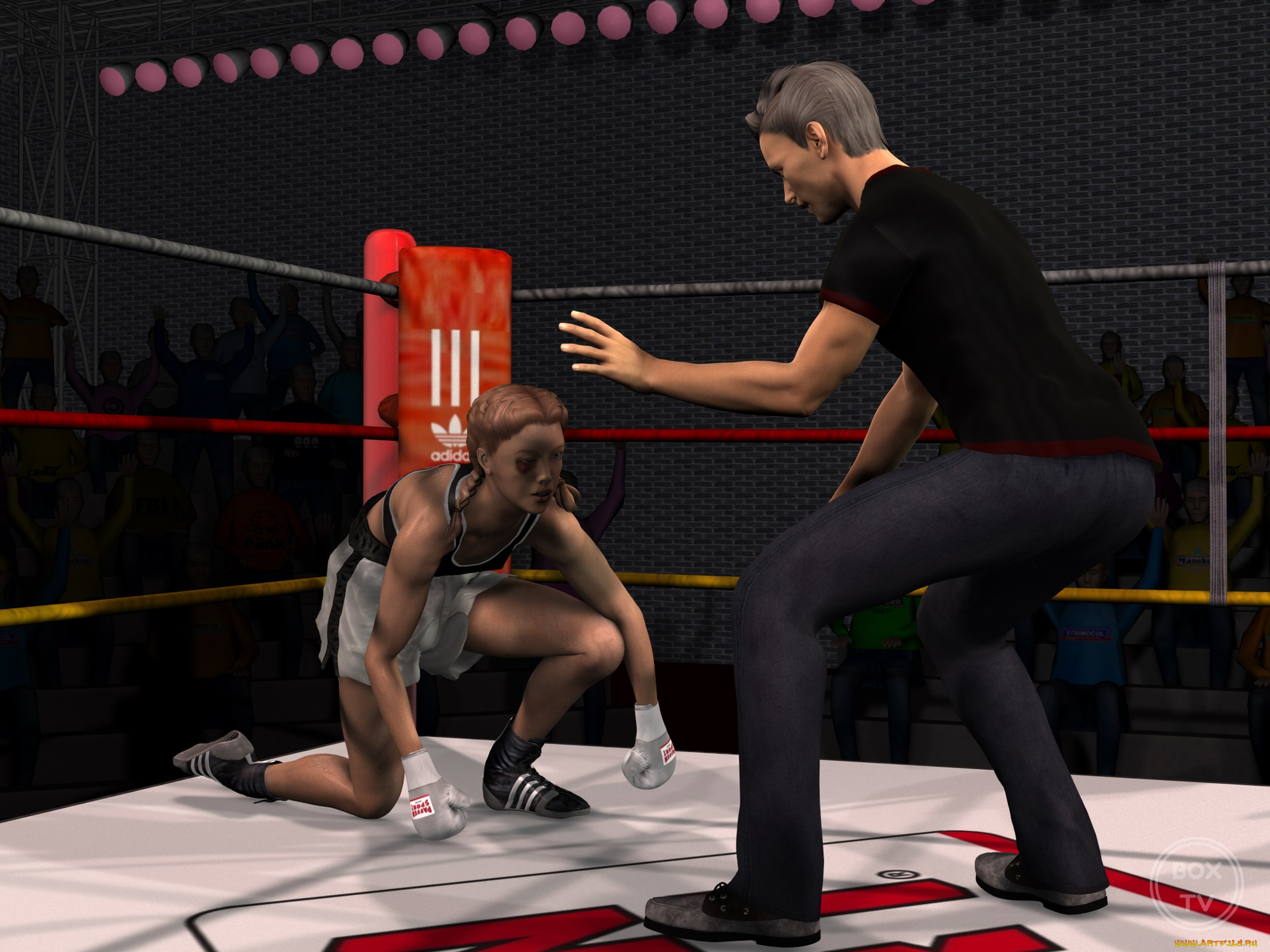 3д, графика, спорт, , sport, ринг, фон, взгляд, девушки