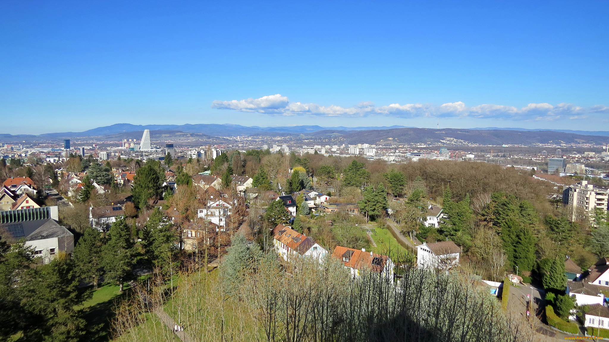 города, -, панорамы, пейзаж, дома