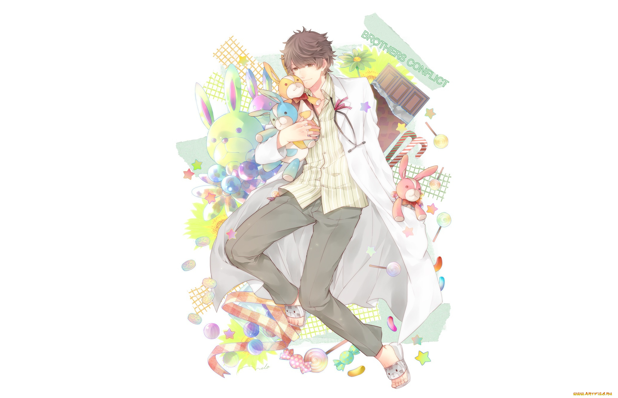 аниме, brothers, conflict, парень