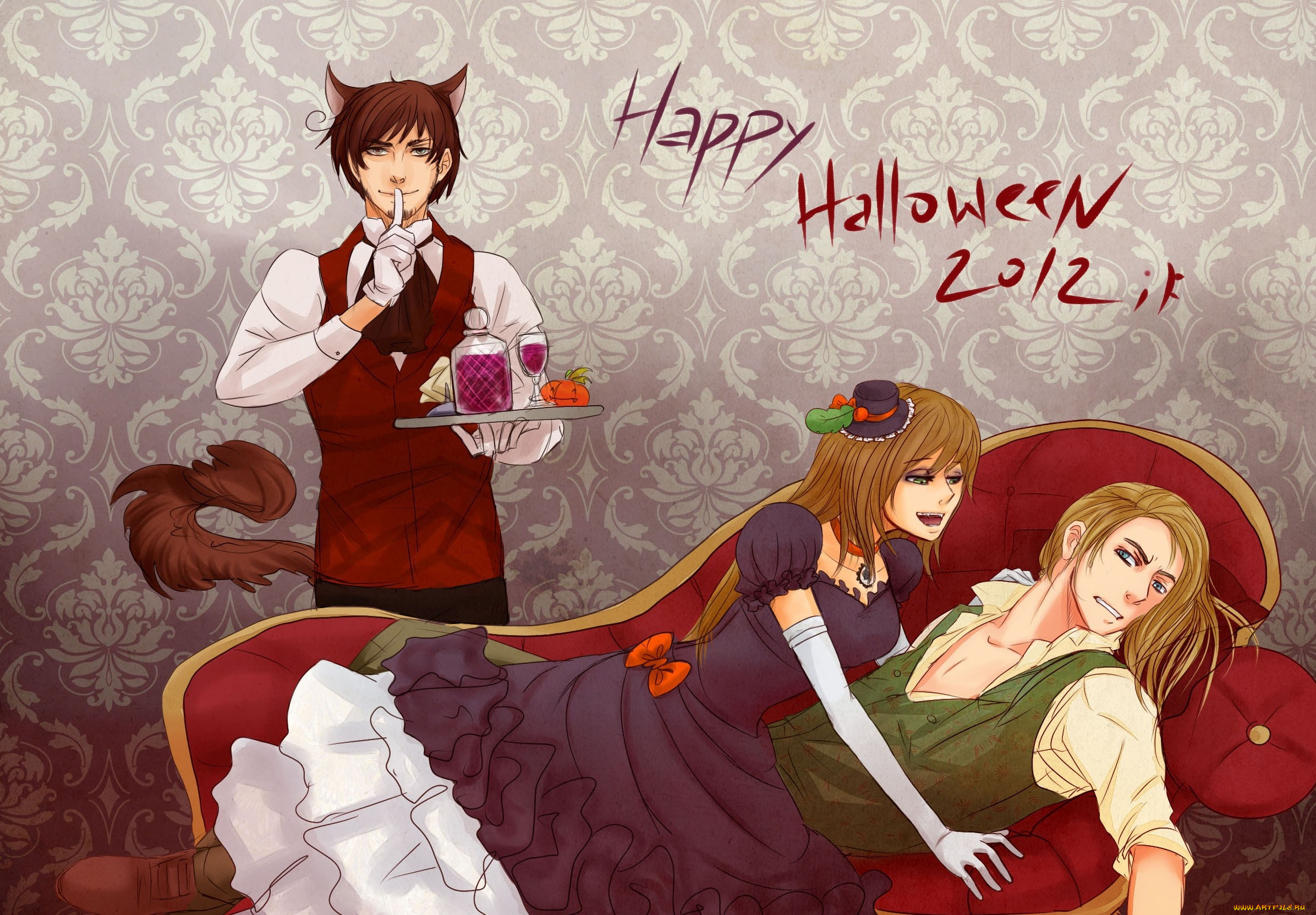 аниме, hetalia, , axis, powers, девушка, парни