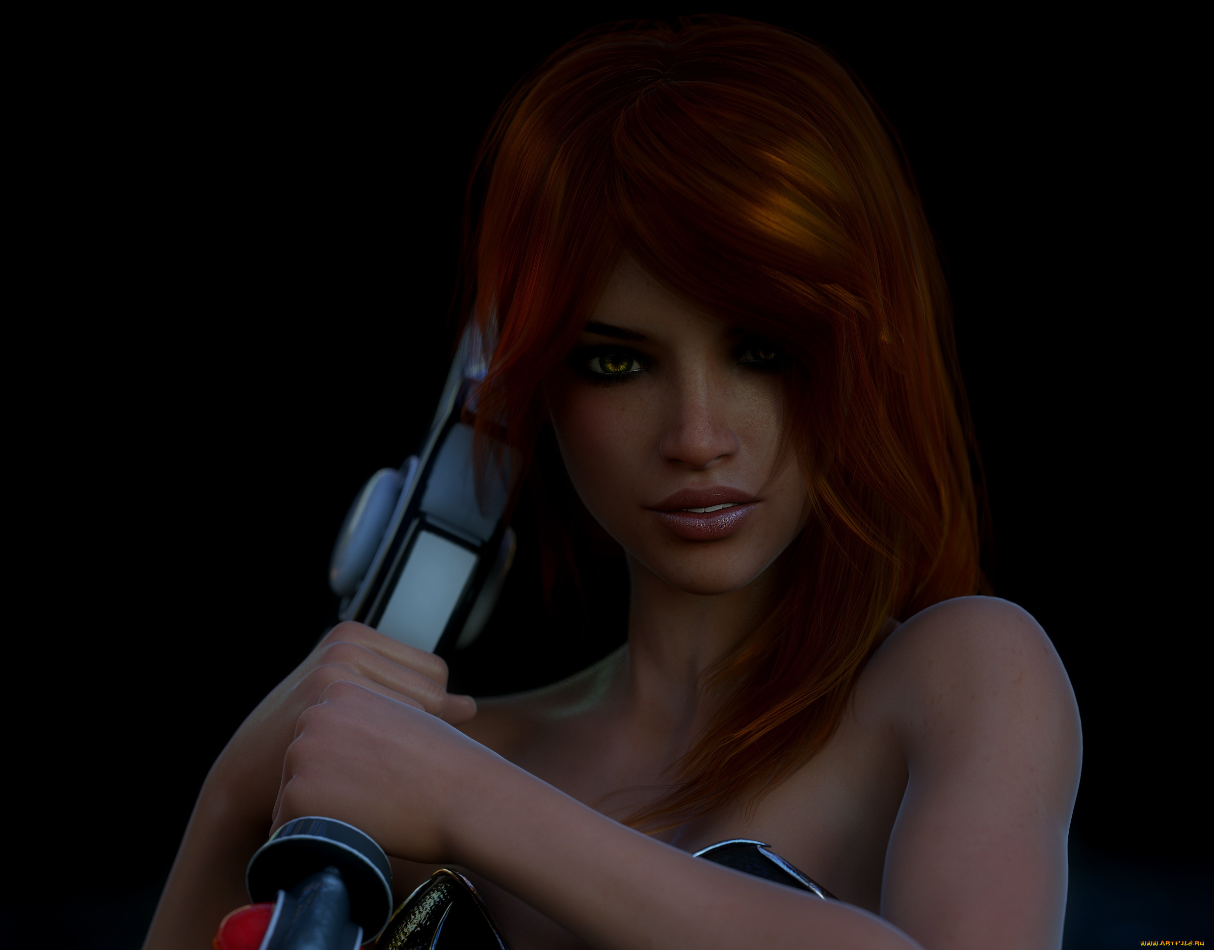 3д, графика, портрет, , portraits, девушка, взгляд, фон