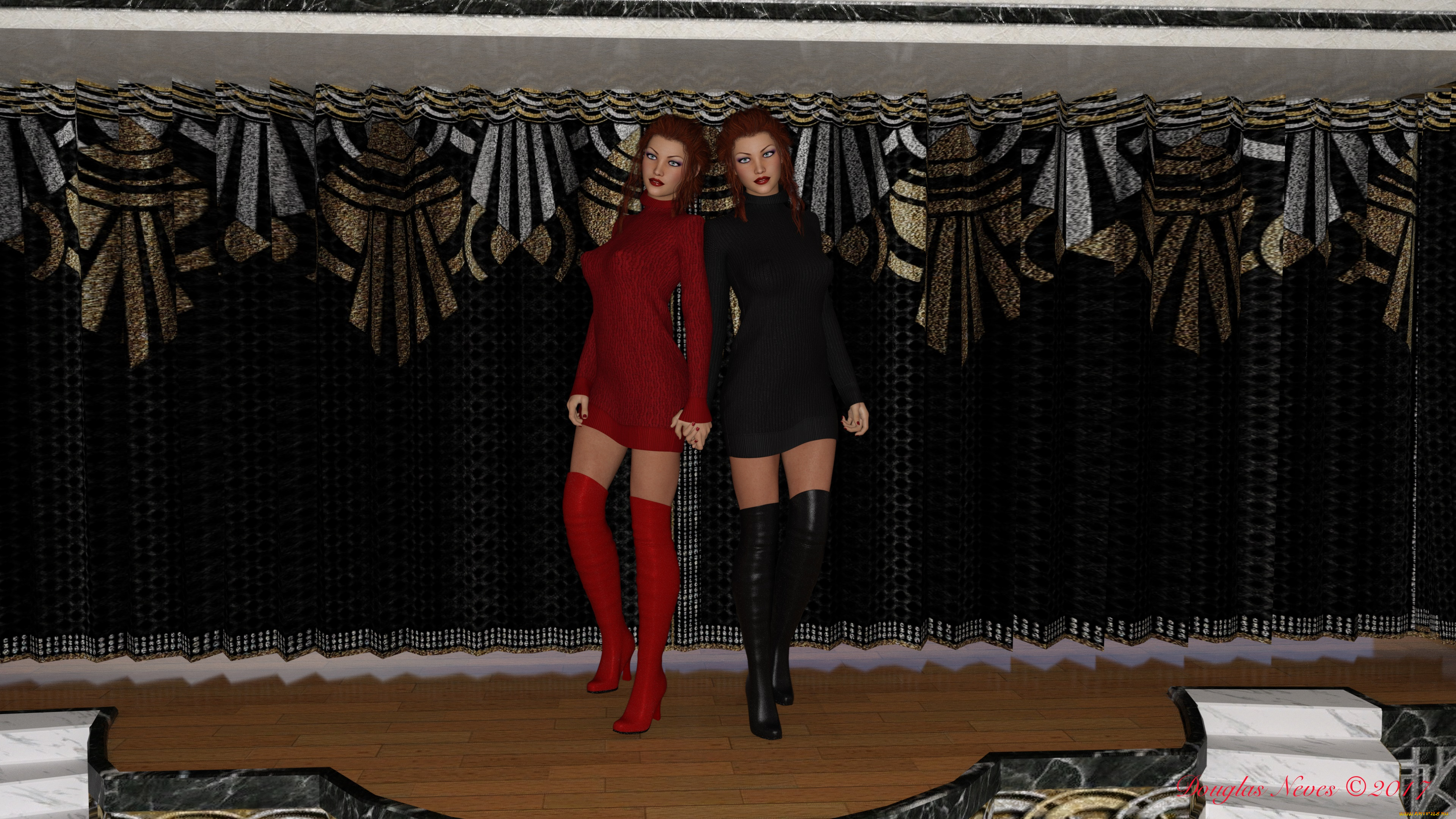 3д, графика, люди, , people, девушки, взгляд, фон