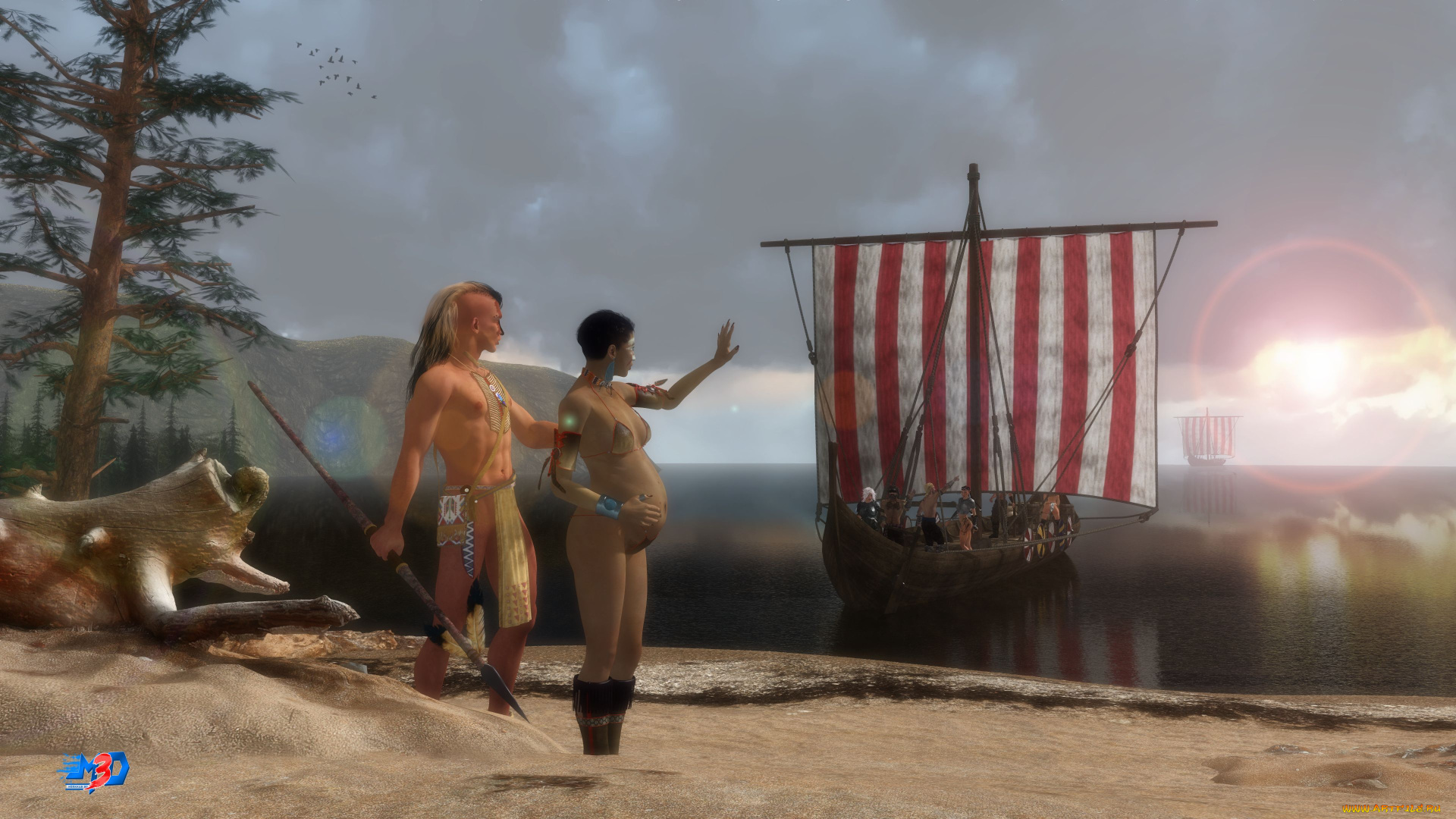 3д, графика, фантазия, , fantasy, девушки, взгляд, фон