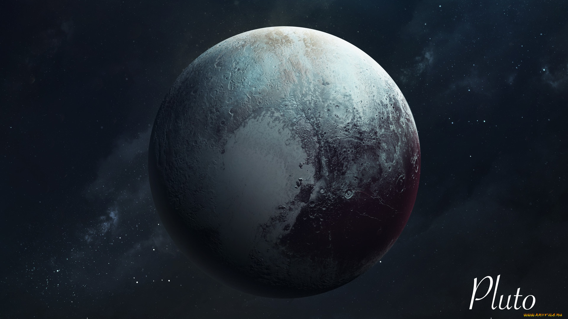 космос, плутон, планета, звезды, галактика, вселенная