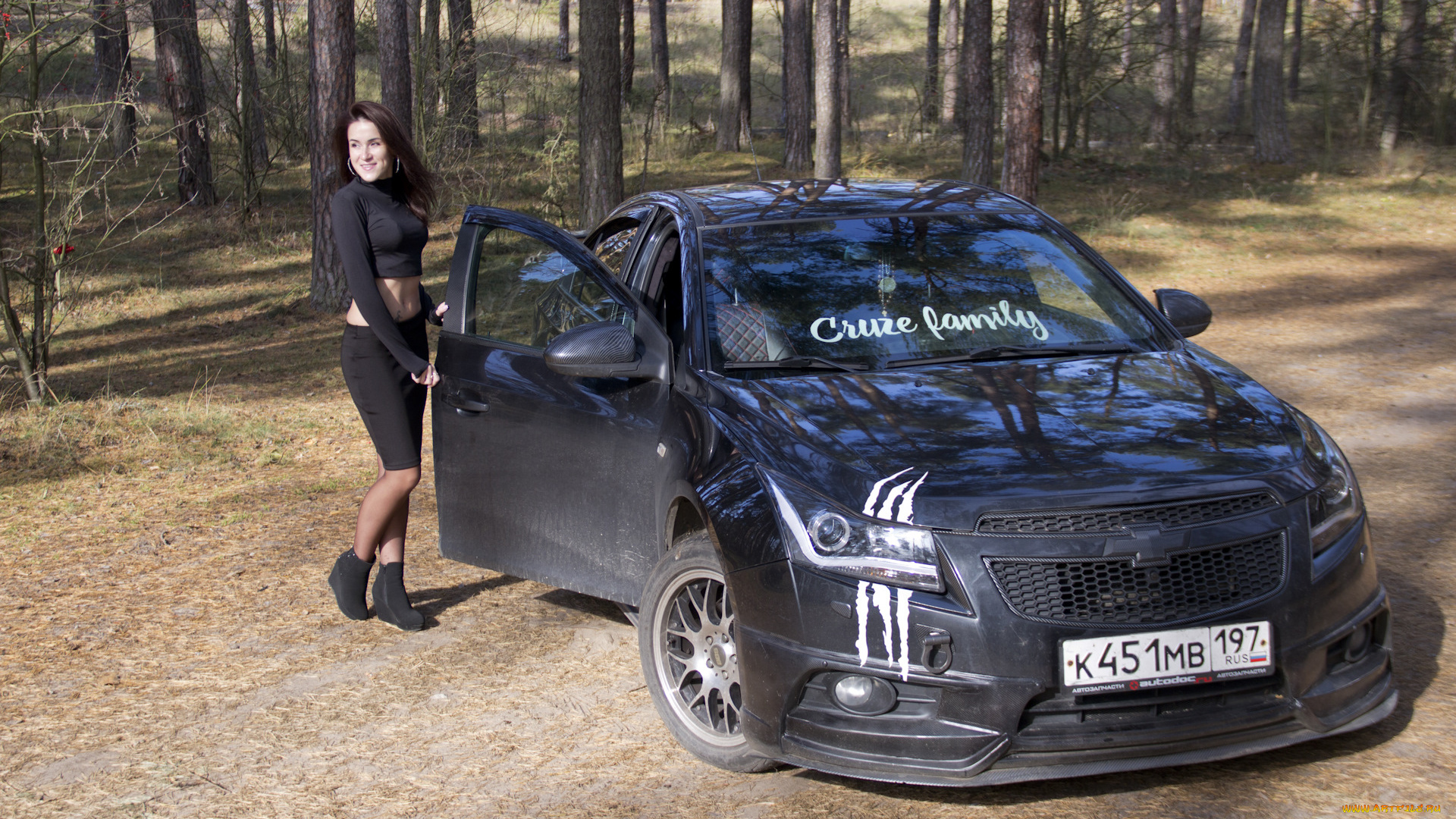 автомобили, -авто, с, девушками, chevrolet, cruze