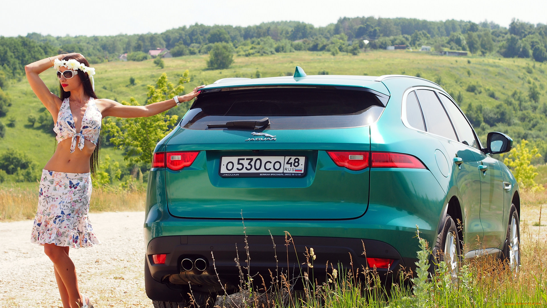 автомобили, -авто, с, девушками, jaguar, f-pace, wild, cat