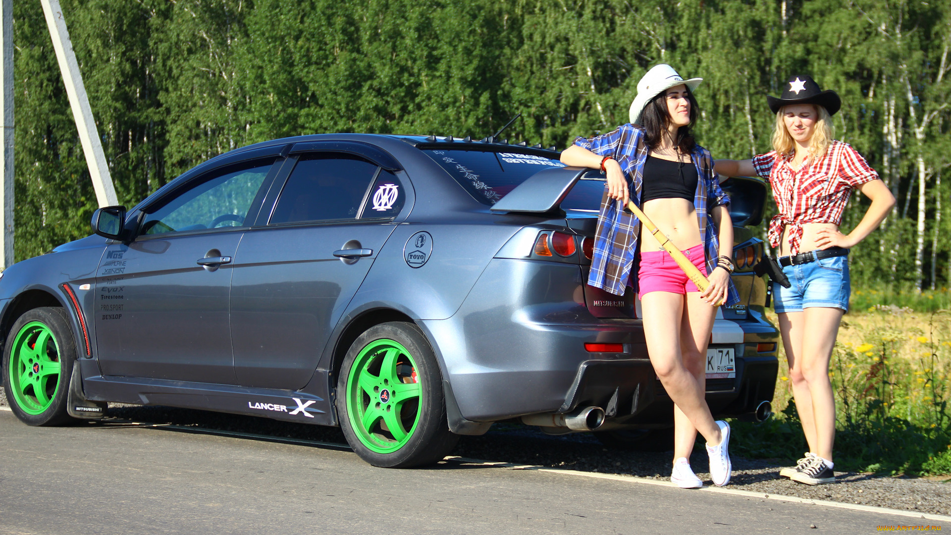 автомобили, -авто, с, девушками, mitsubishi, lancer