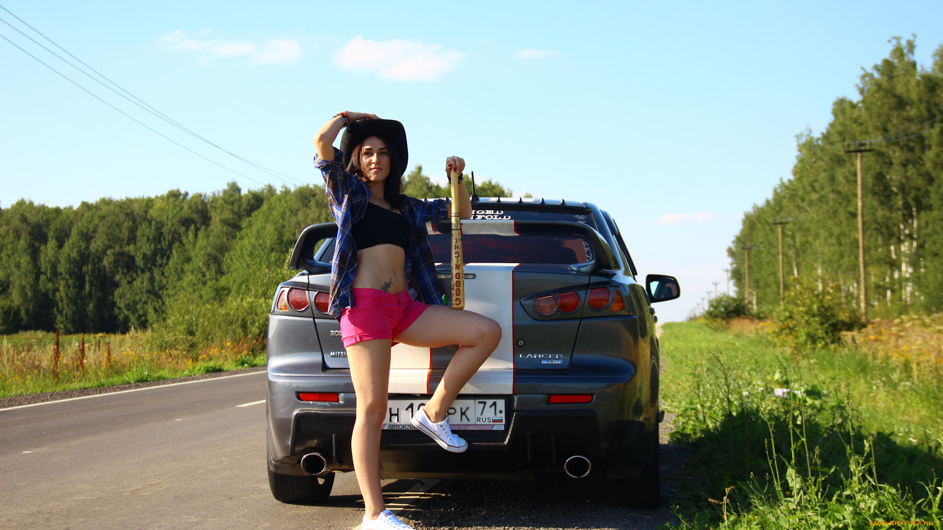 автомобили, -авто, с, девушками, mitsubishi, lancer