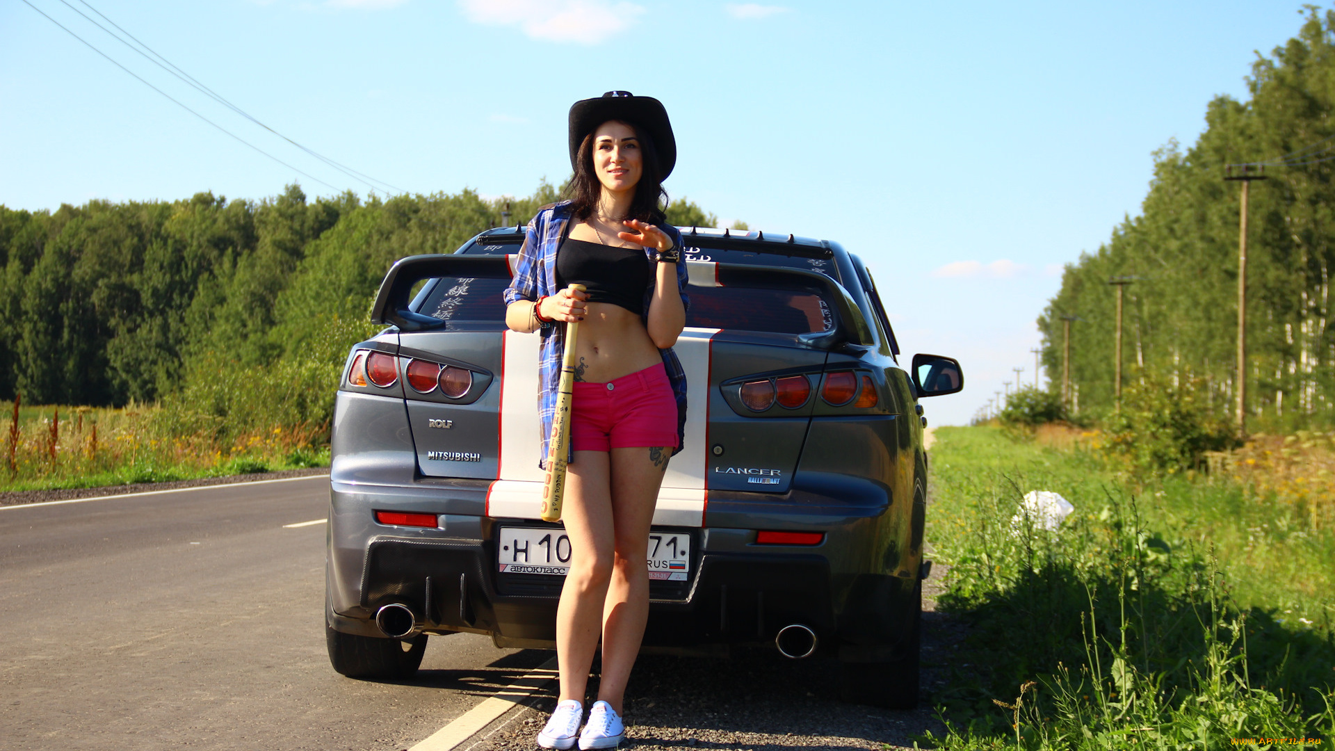 автомобили, -авто, с, девушками, mitsubishi, lancer