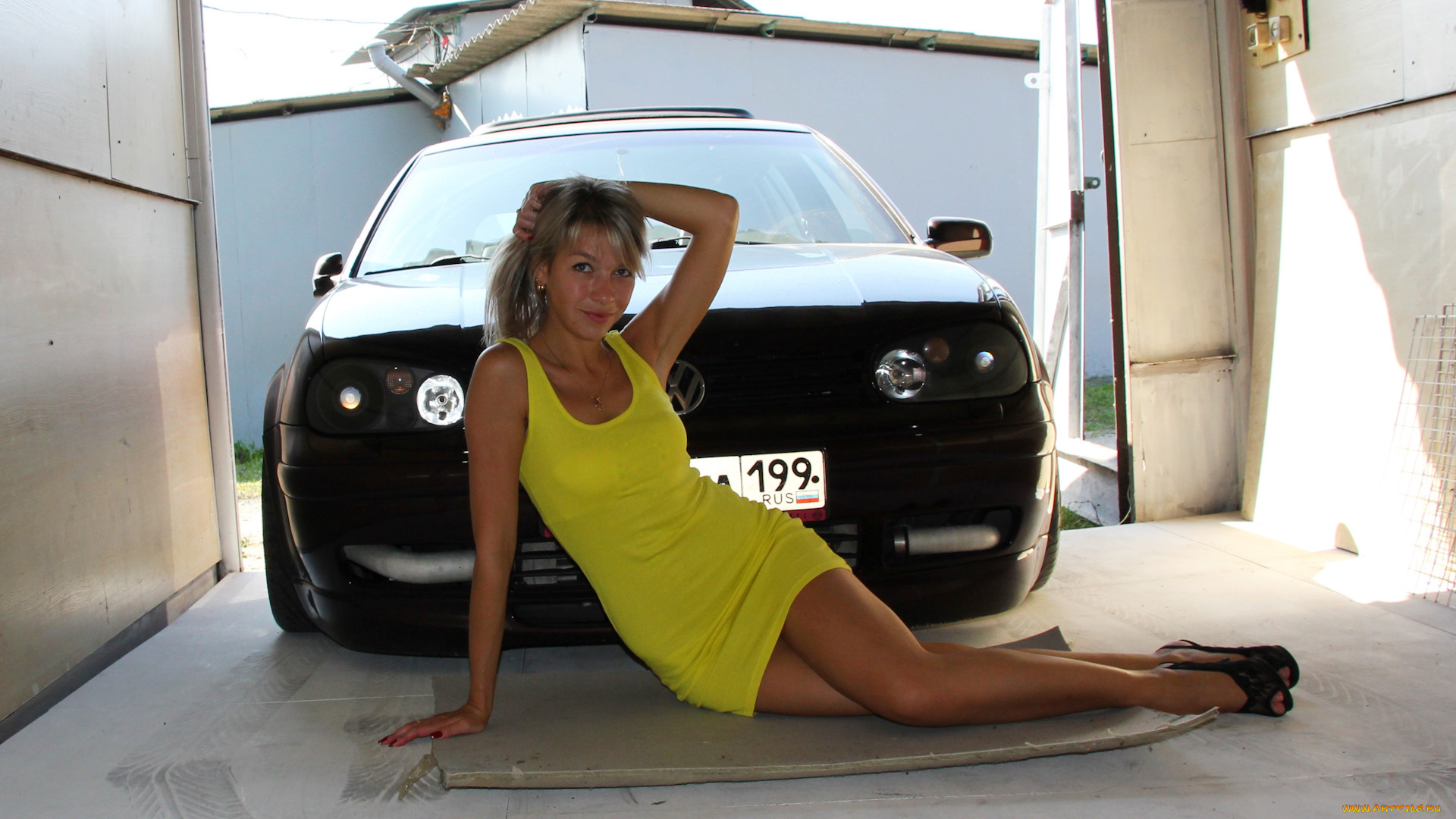 автомобили, -авто, с, девушками, volkswagen, golf