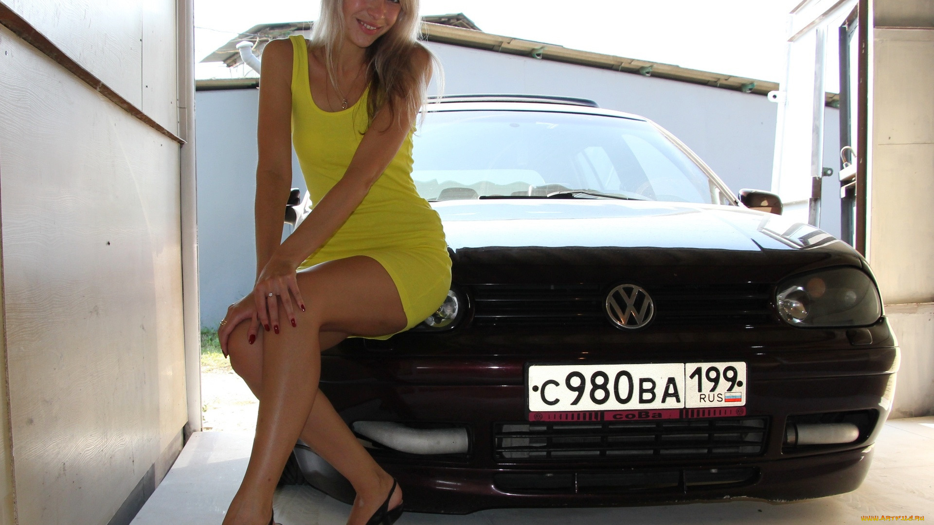 автомобили, -авто, с, девушками, volkswagen, golf