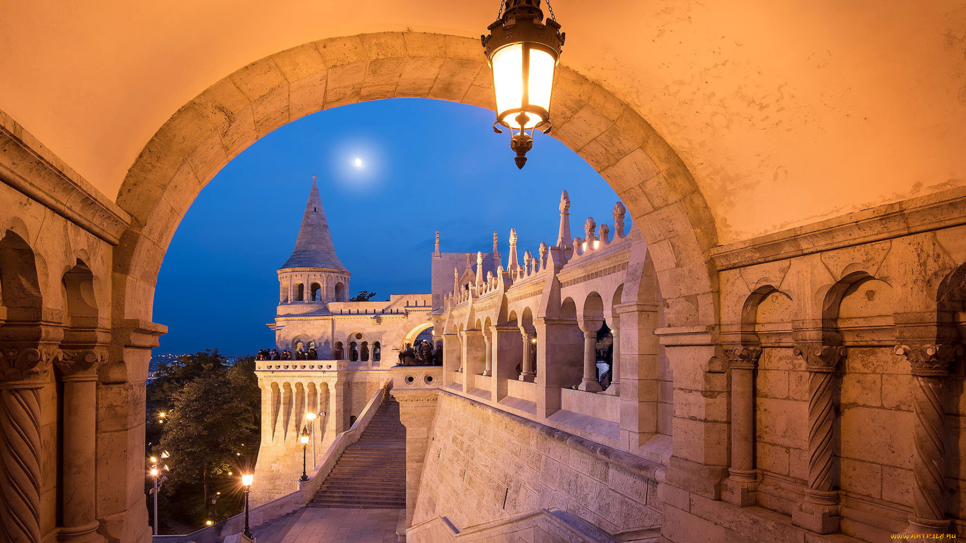 города, будапешт, , венгрия, башня, фонари