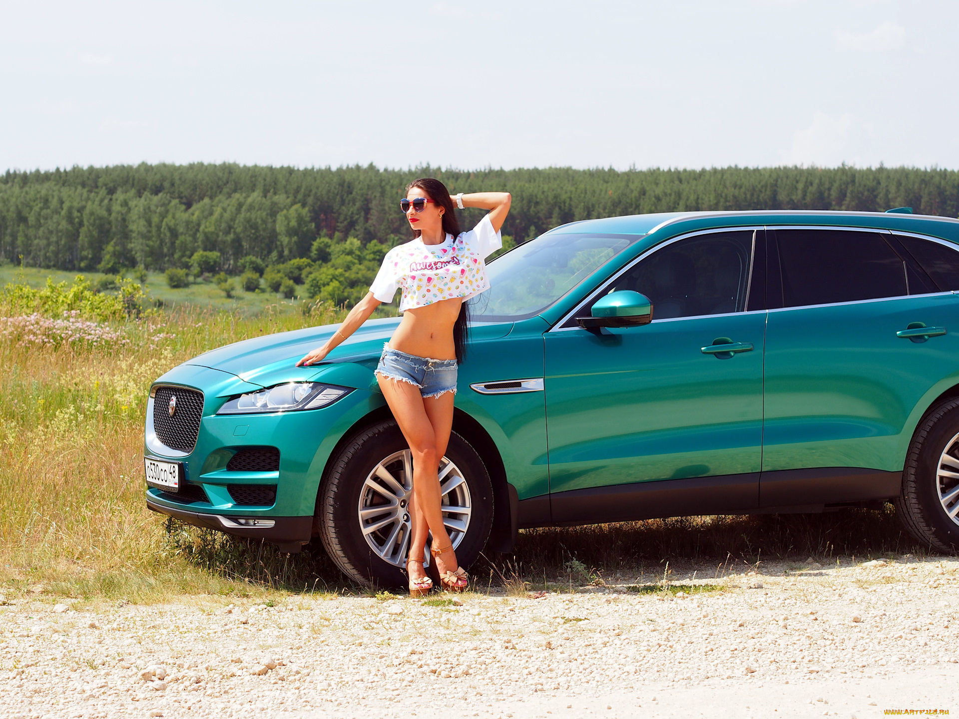 автомобили, -авто, с, девушками, jaguar, f-pace, wild, cat