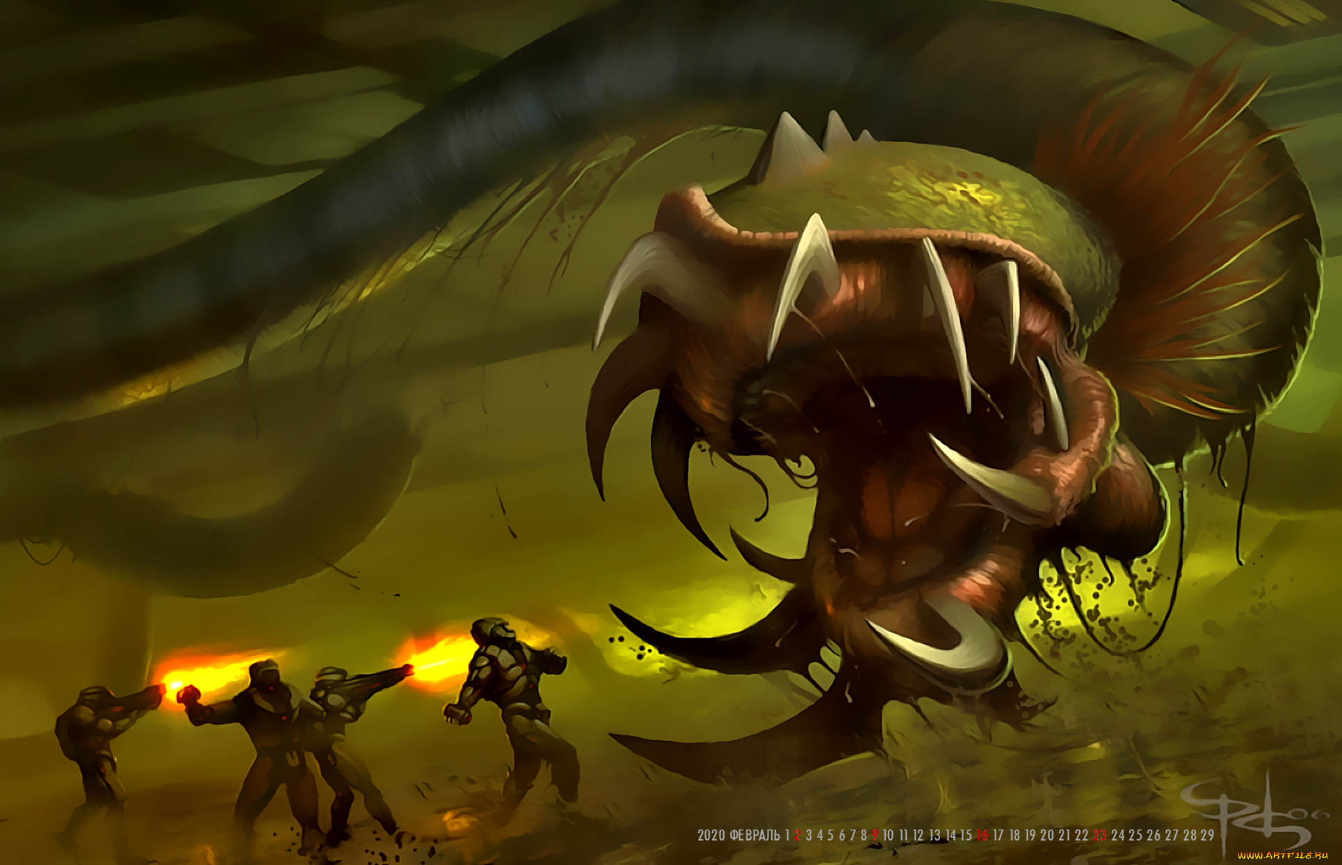 календари, фэнтези, монстр, солдат, существо, calendar, 2020