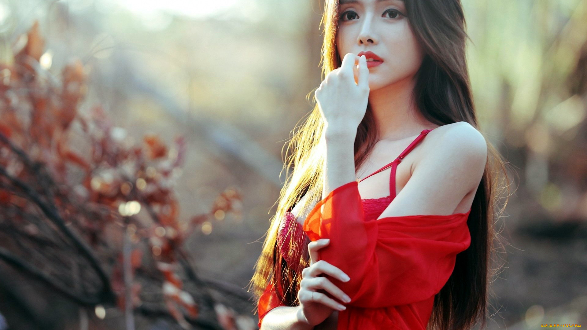 девушки, -, азиатки, азиатка, поза