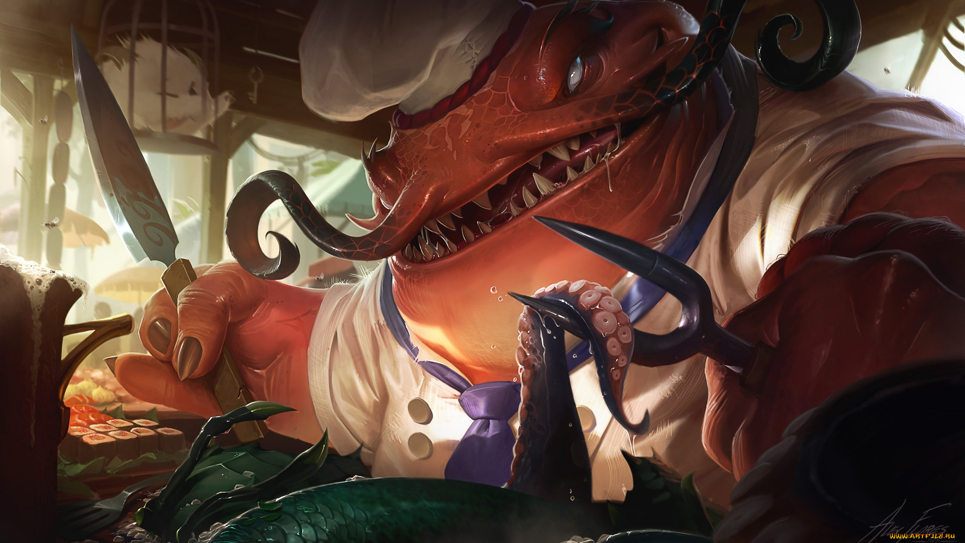 видео, игры, league, of, legends, league, of, legends, tahm, kench