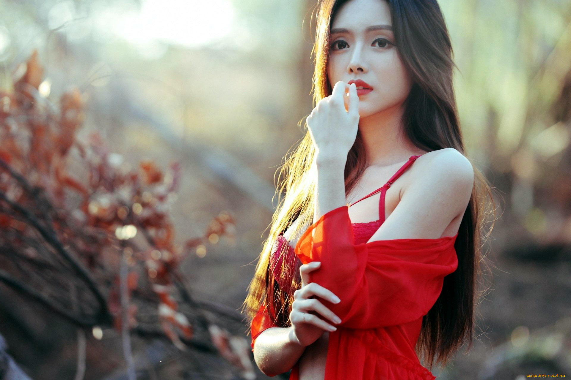 девушки, -, азиатки, азиатка, поза