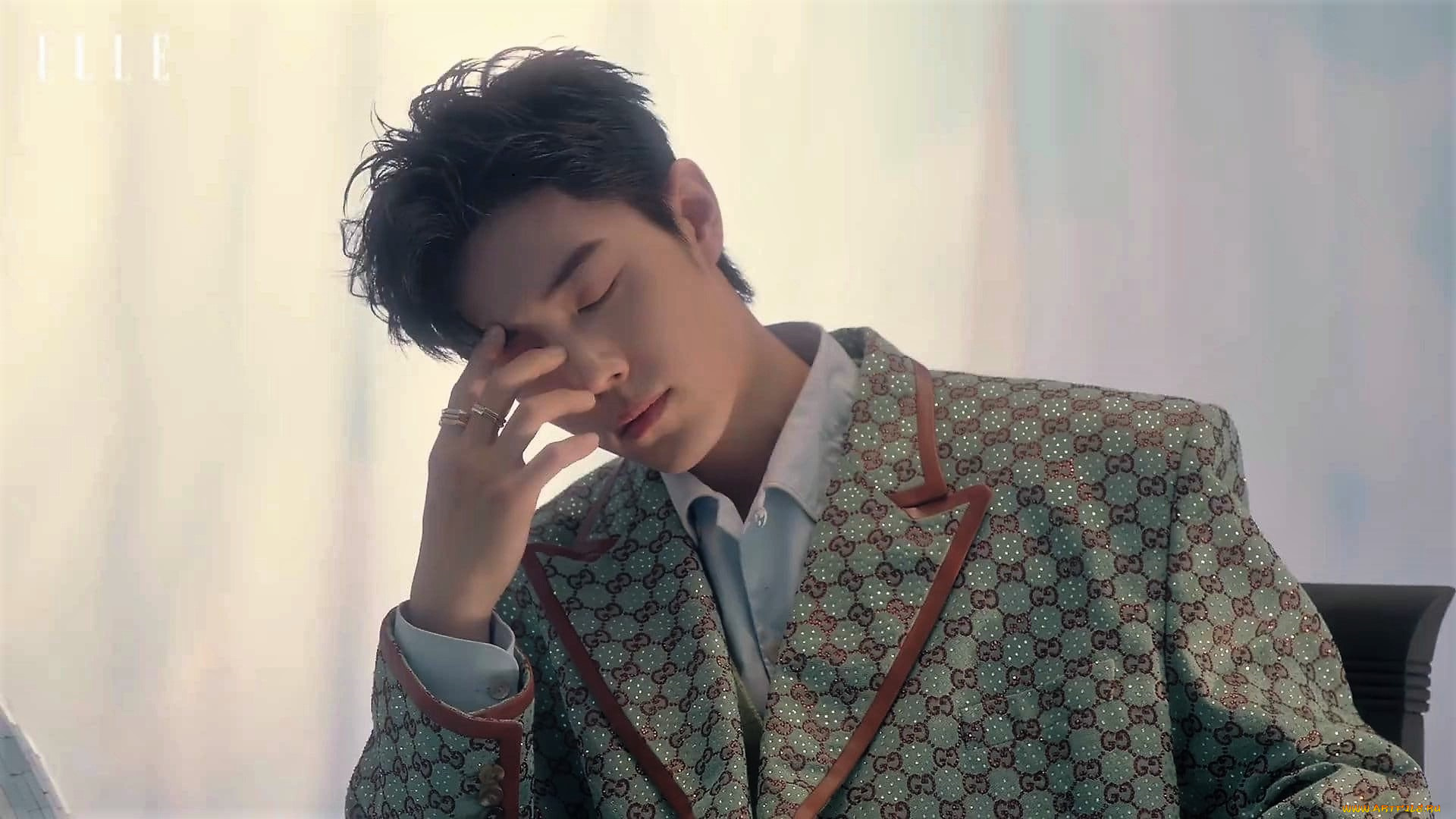 мужчины, xiao, zhan, актер, пиджак, кресло, кольца