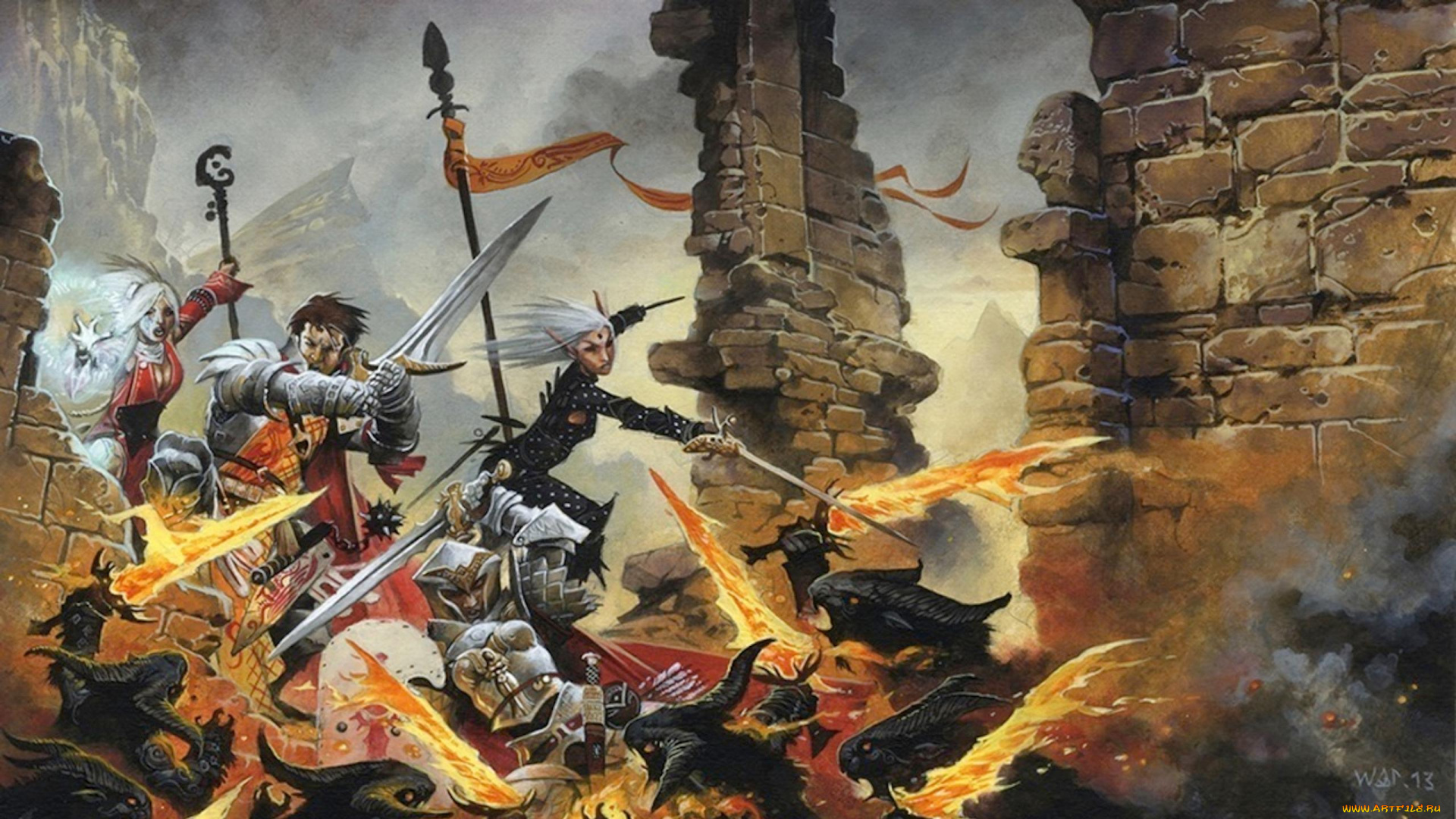 видео, игры, pathfinder, , wrath, of, the, righteous, крепость, бой