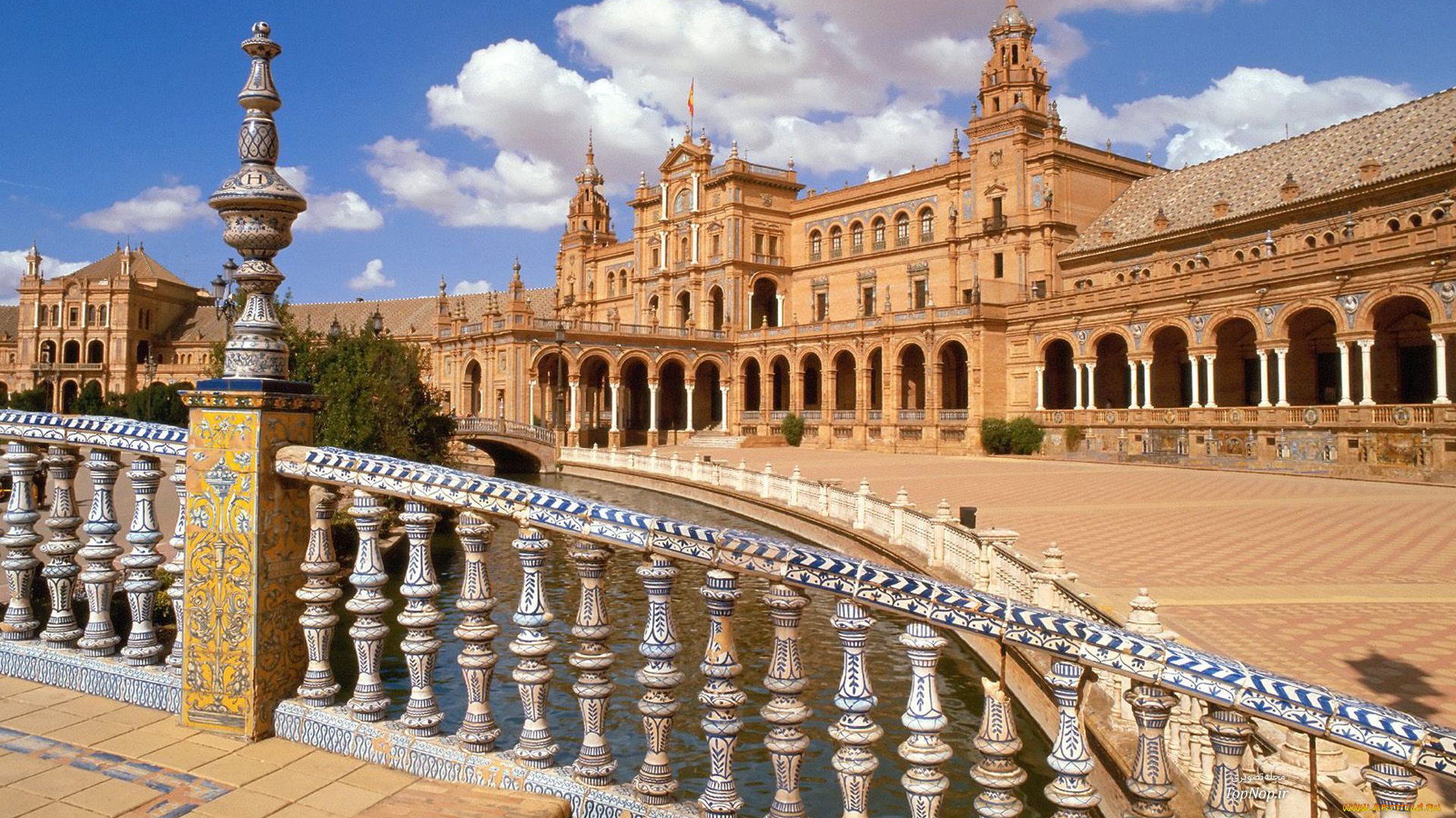 города, севилья, , испания, дворец, мосты, река